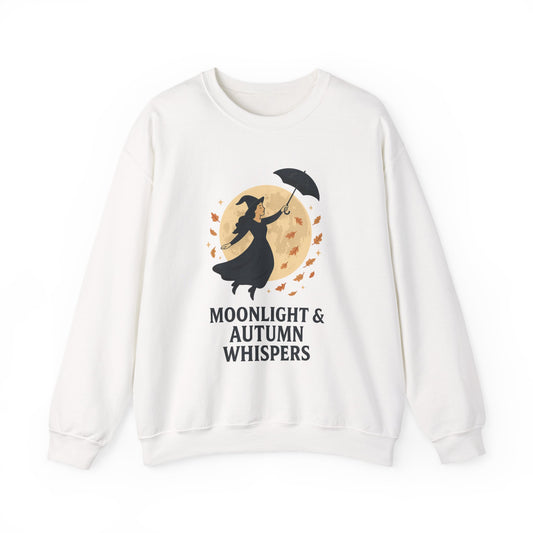 Moonlight & Autumn Whispers Crewneck Sweatshirt, Cozy Fall Sweatshirt, Witchy Sweatshirt, Halloween Apparel, Gift for Her