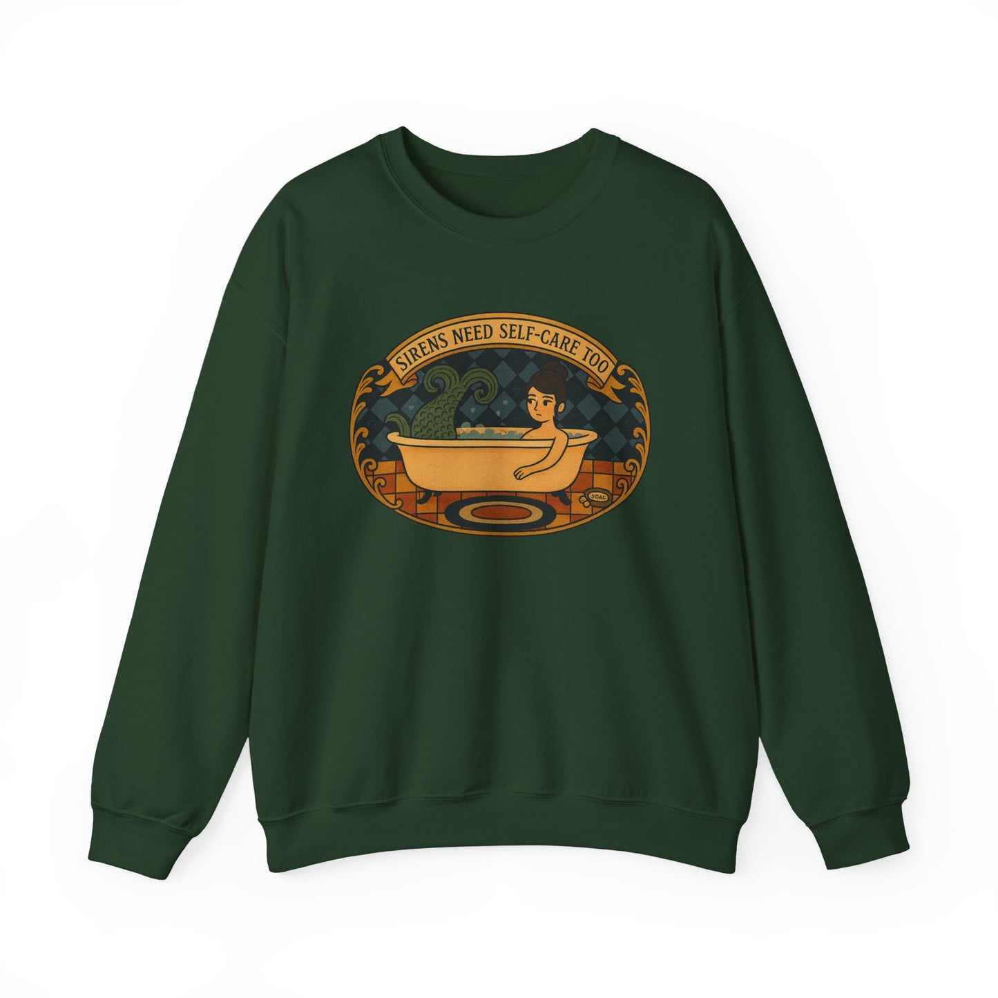 Sirens need Self-Care too , Crewneck Sweatshirt | Cozy Gift, Relaxation Apparel, Unisex Sweatshirt, Mindfulness Fashion, Self-Care Reminder