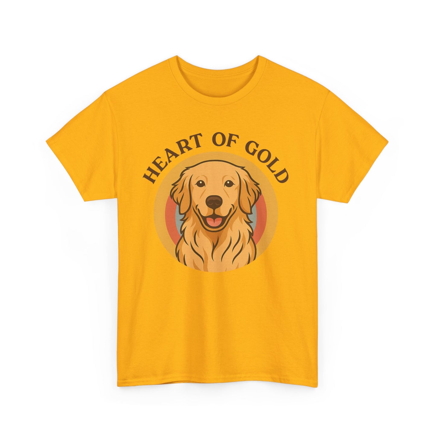Golden Retriever, Heart of Gold Dog Tee - Unisex Heavy Cotton T-Shirt, Pet Lover Gift, Animal Lover Apparel, Golden Retriever Shirt,