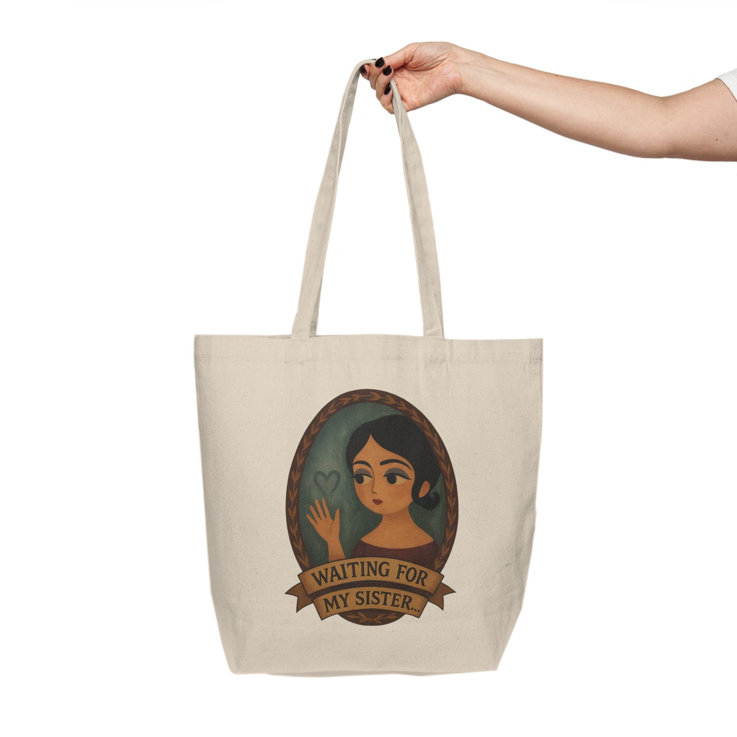 Sisterly Love Tote Bag, Gift for Sister, Canvas Shopping Tote, Cute Tote for Family, Birthday Gift, Eco-Friendly Bag