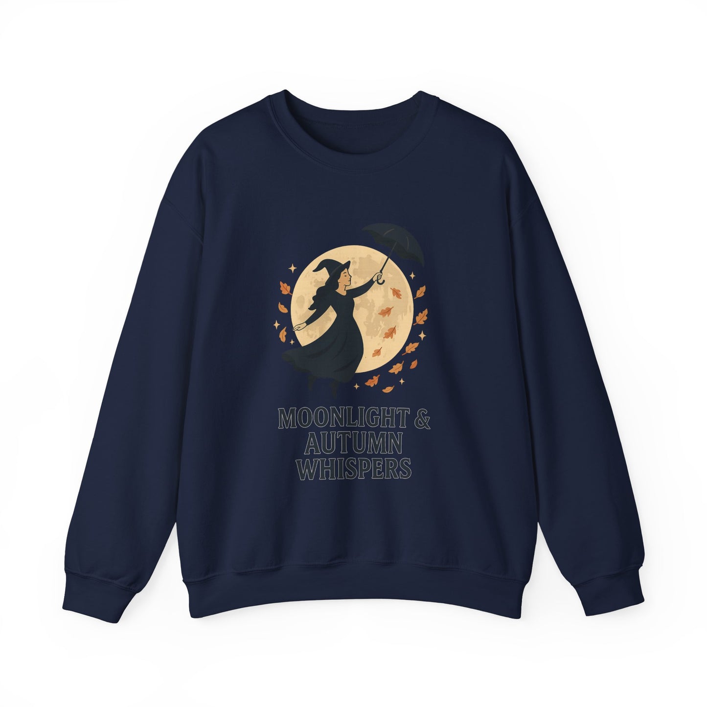 Moonlight & Autumn Whispers Crewneck Sweatshirt, Cozy Fall Sweatshirt, Witchy Sweatshirt, Halloween Apparel, Gift for Her