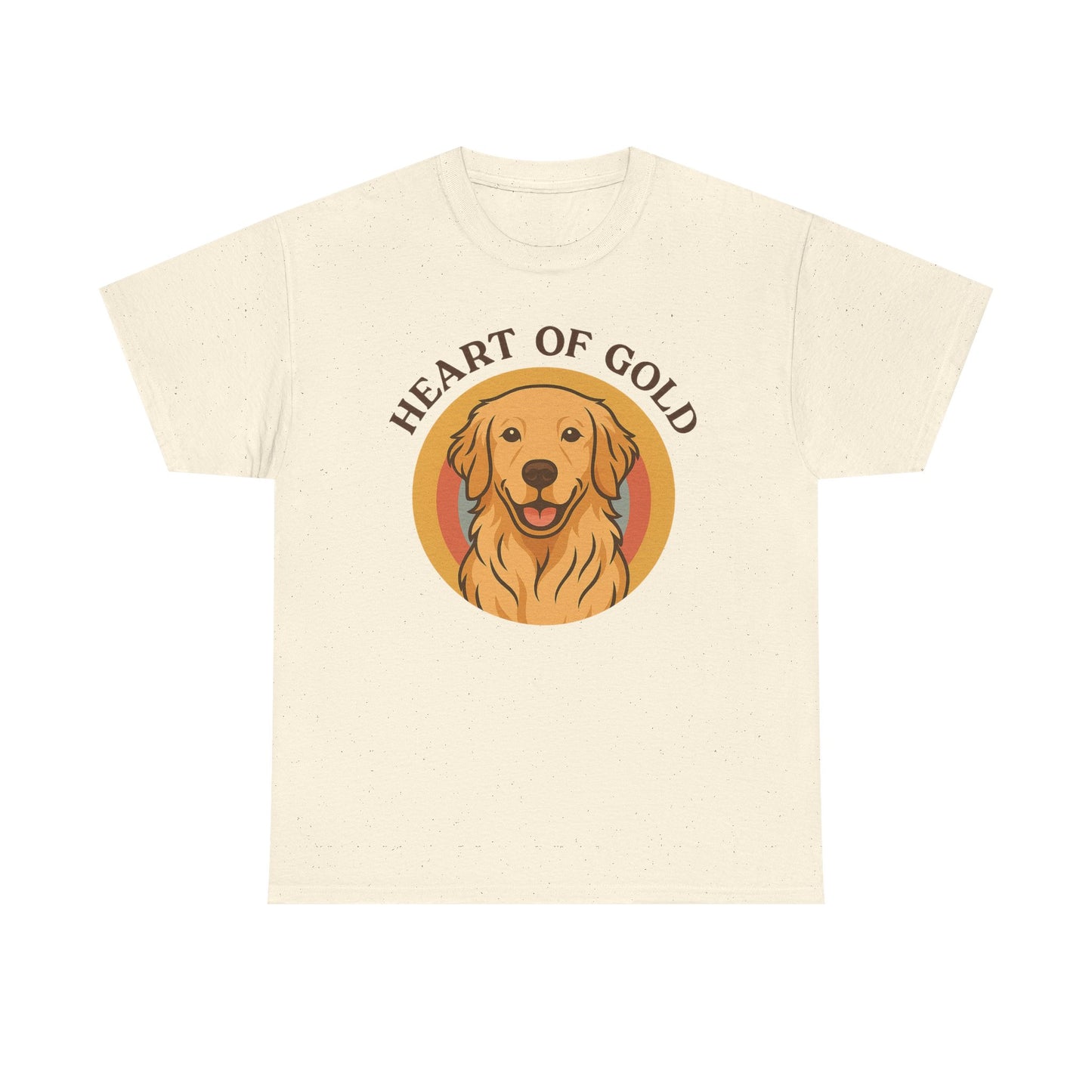 Golden Retriever, Heart of Gold Dog Tee - Unisex Heavy Cotton T-Shirt, Pet Lover Gift, Animal Lover Apparel, Golden Retriever Shirt,