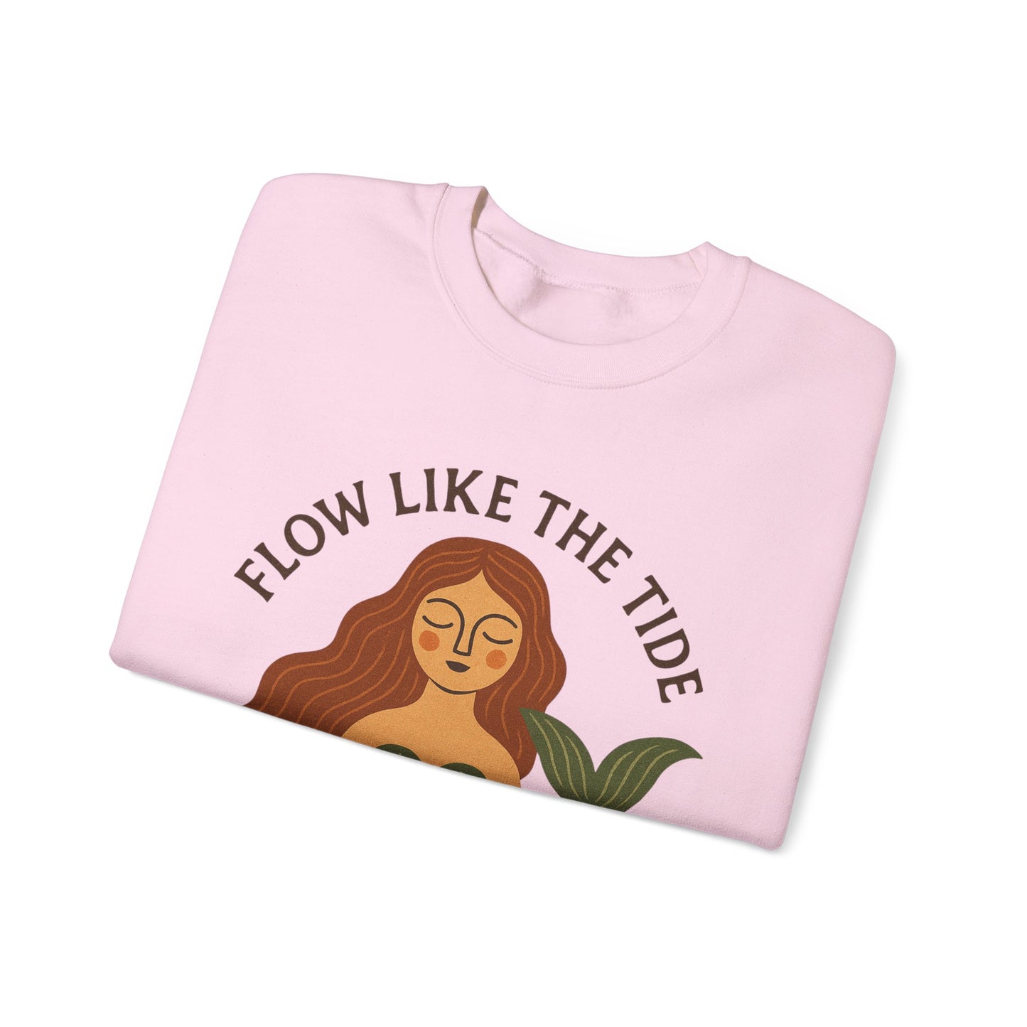 Flow Like the Tide - Boho Mermaid Crewneck Sweatshirt