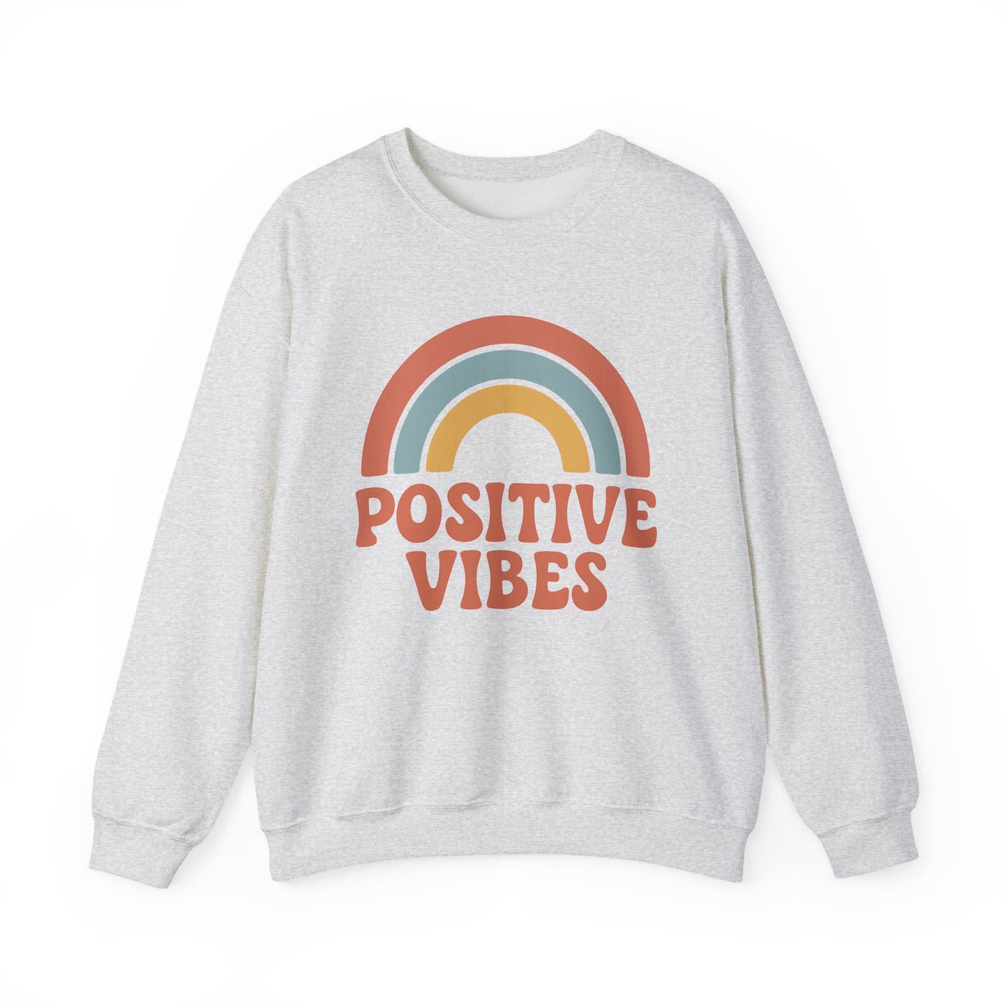 Positive Vibes, Retro Crewneck Sweater, Vintage style.