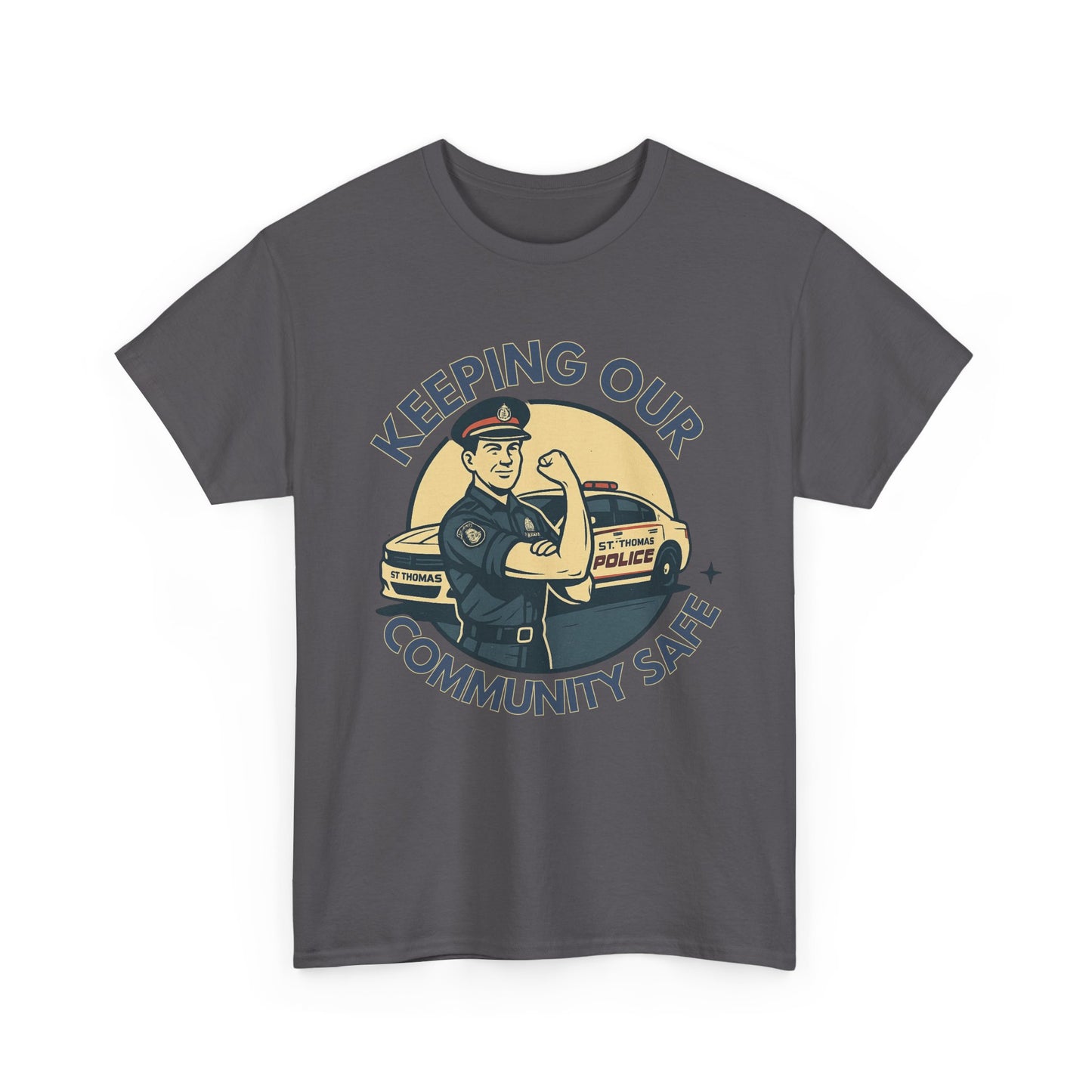 St. Thomas Police, Community Safety Tee, Unisex Cotton Tee, Police Support Shirt, Law Enforcement Gift, Gratitude Apparel
