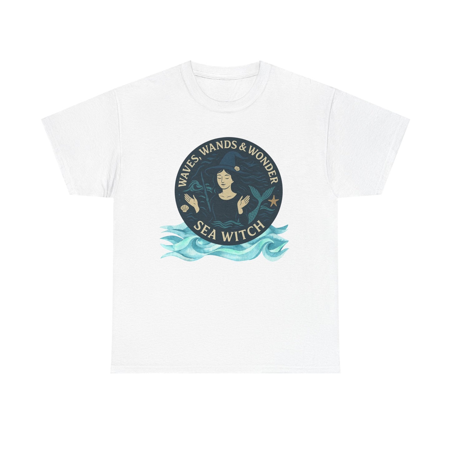 Sea Witch Unisex Tee, Ocean Sorceress T-shirt, Moonwoven by Luna, Sea Witch Shirt, Beach Goth Tee, Sea Witch Gift, Heavy Cotton Tshirt