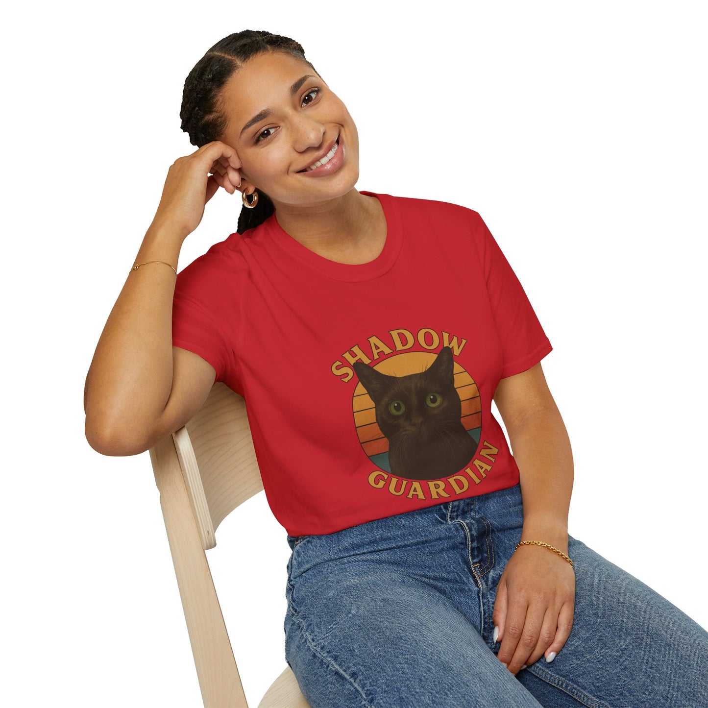 Shadow Guardian ,Black Cat T-Shirt | Perfect Gift for Cat Lovers, Halloween, Cozy Wear, Pet Enthusiasts, Unisex Style