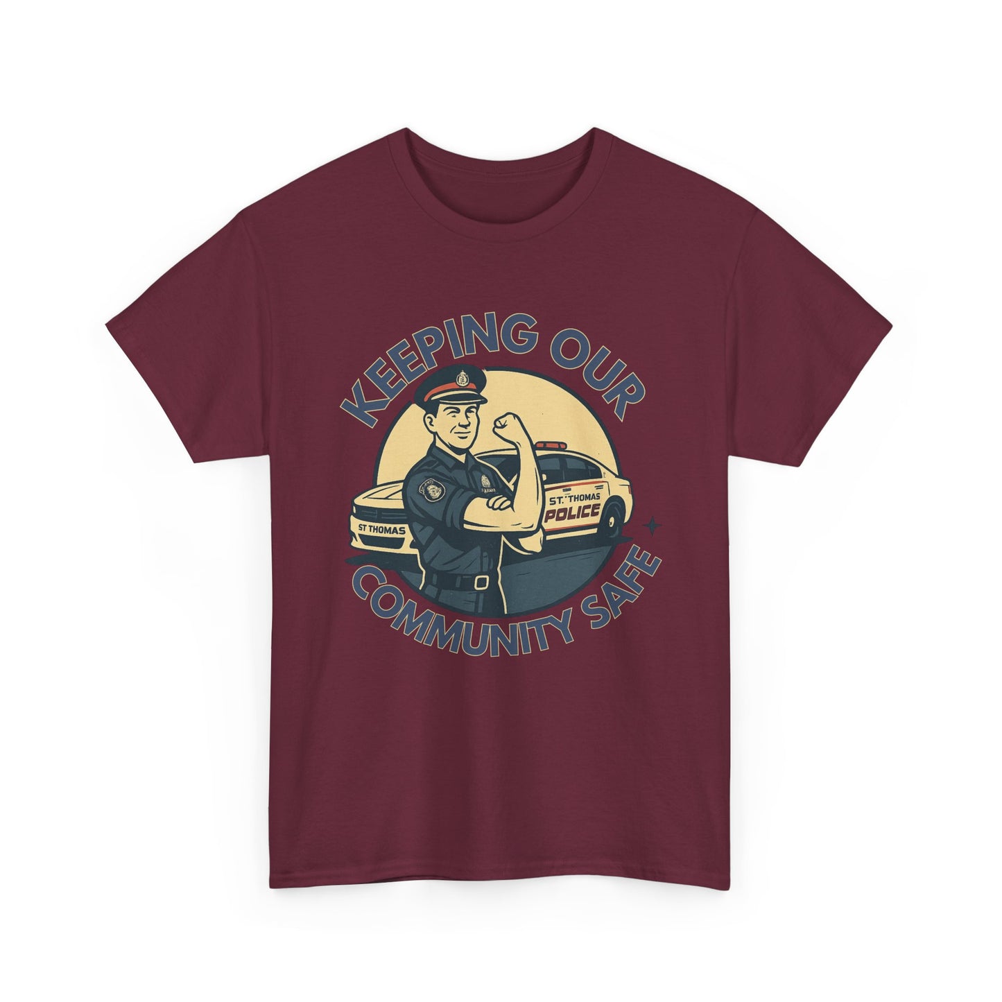 St. Thomas Police, Community Safety Tee, Unisex Cotton Tee, Police Support Shirt, Law Enforcement Gift, Gratitude Apparel