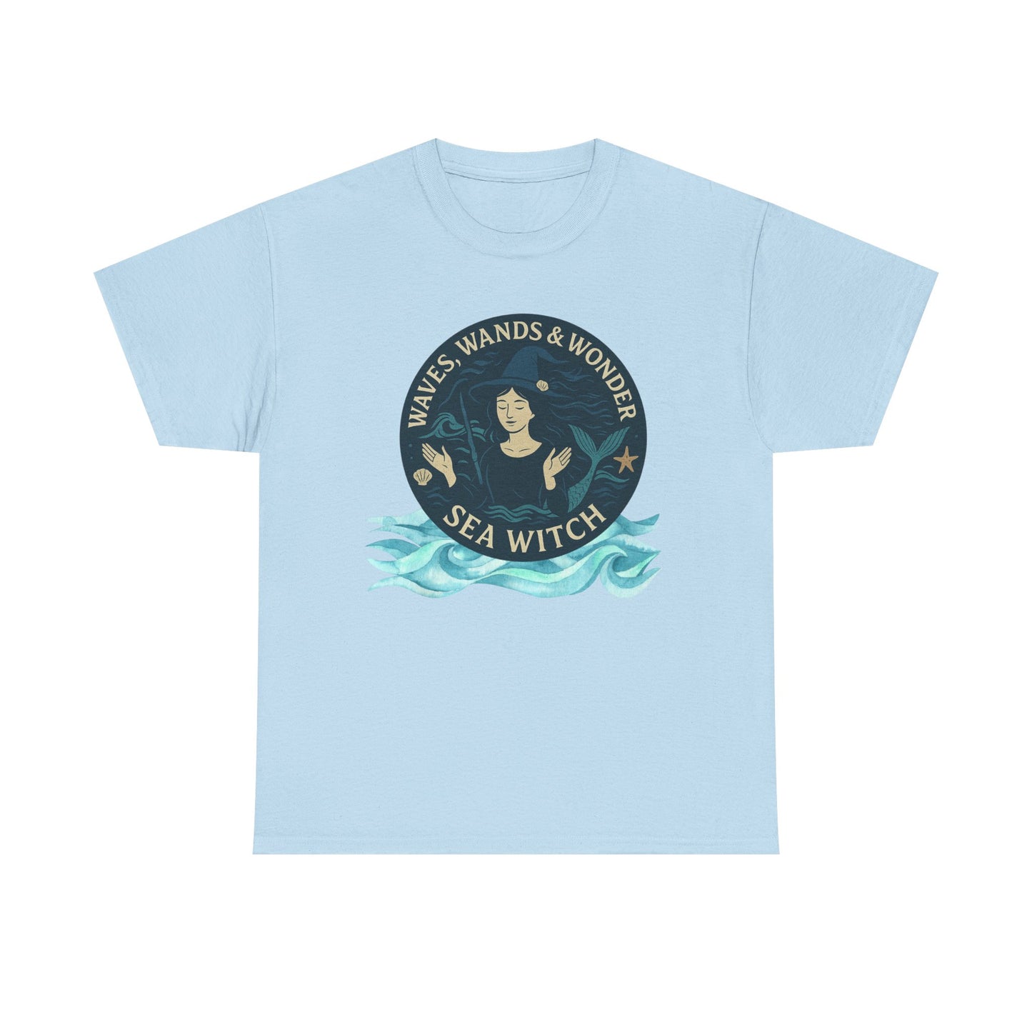 Sea Witch Unisex Tee, Ocean Sorceress T-shirt, Moonwoven by Luna, Sea Witch Shirt, Beach Goth Tee, Sea Witch Gift, Heavy Cotton Tshirt
