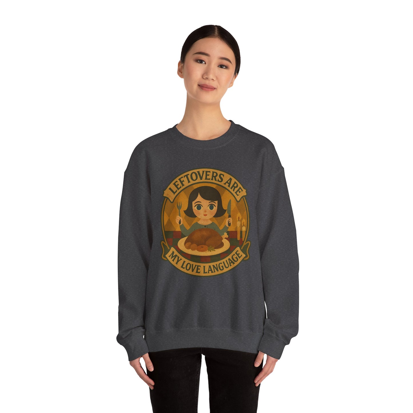 Leftovers Love Language Sweatshirt, Foodie Gift, Original Art Clothing, Moonwoven by Luna, Crewneck Jumper