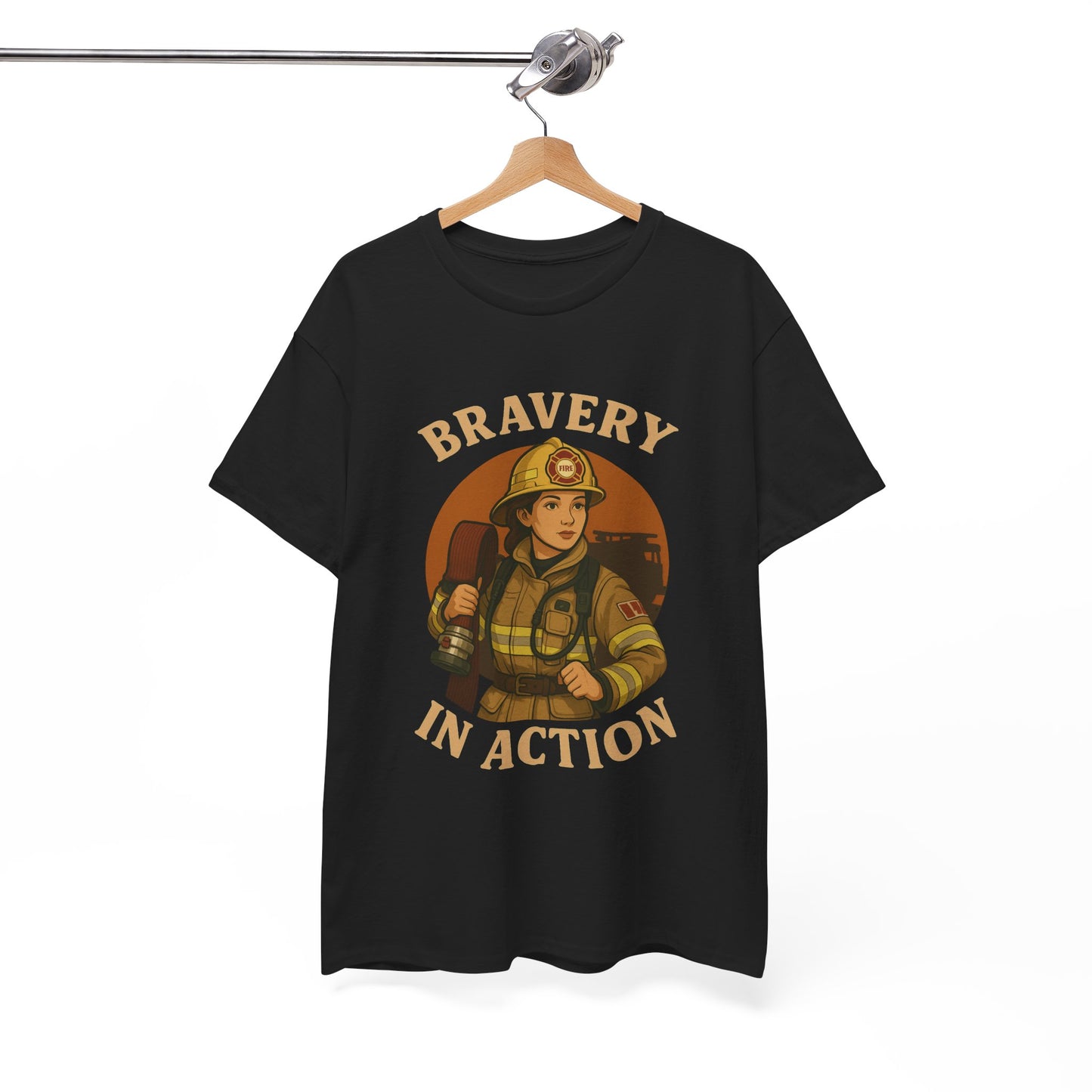 Fire Fighter Graphic Tee - Bravery in Action by Moonwoven by Luna