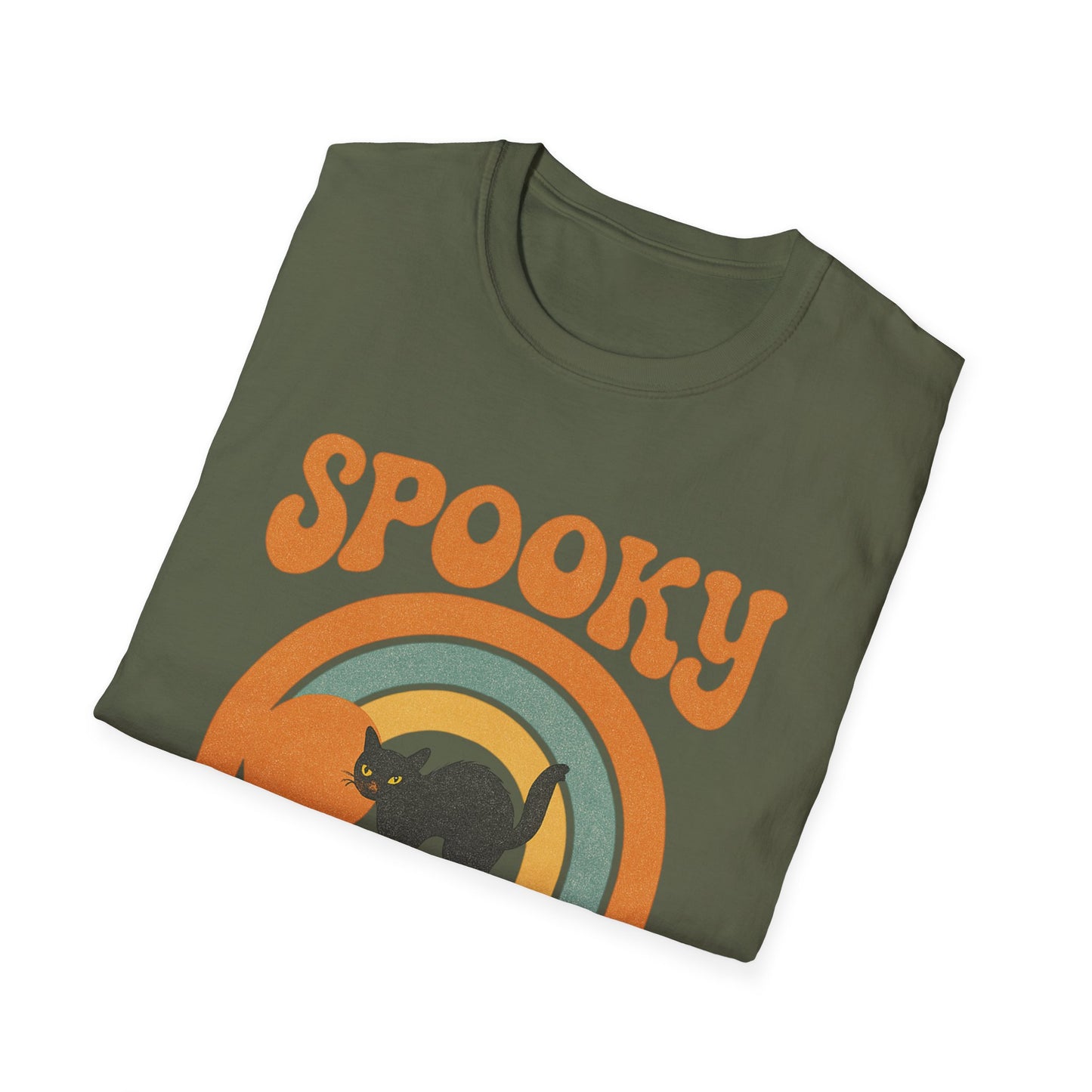 Spooky Since The 1900's Retro Halloween T-Shirt Vintage Black Cat Graphic.