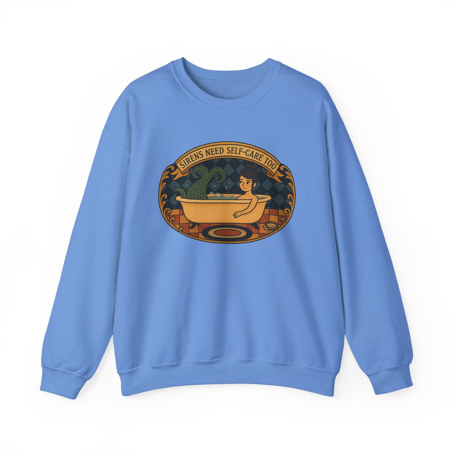 Sirens need Self-Care too , Crewneck Sweatshirt | Cozy Gift, Relaxation Apparel, Unisex Sweatshirt, Mindfulness Fashion, Self-Care Reminder