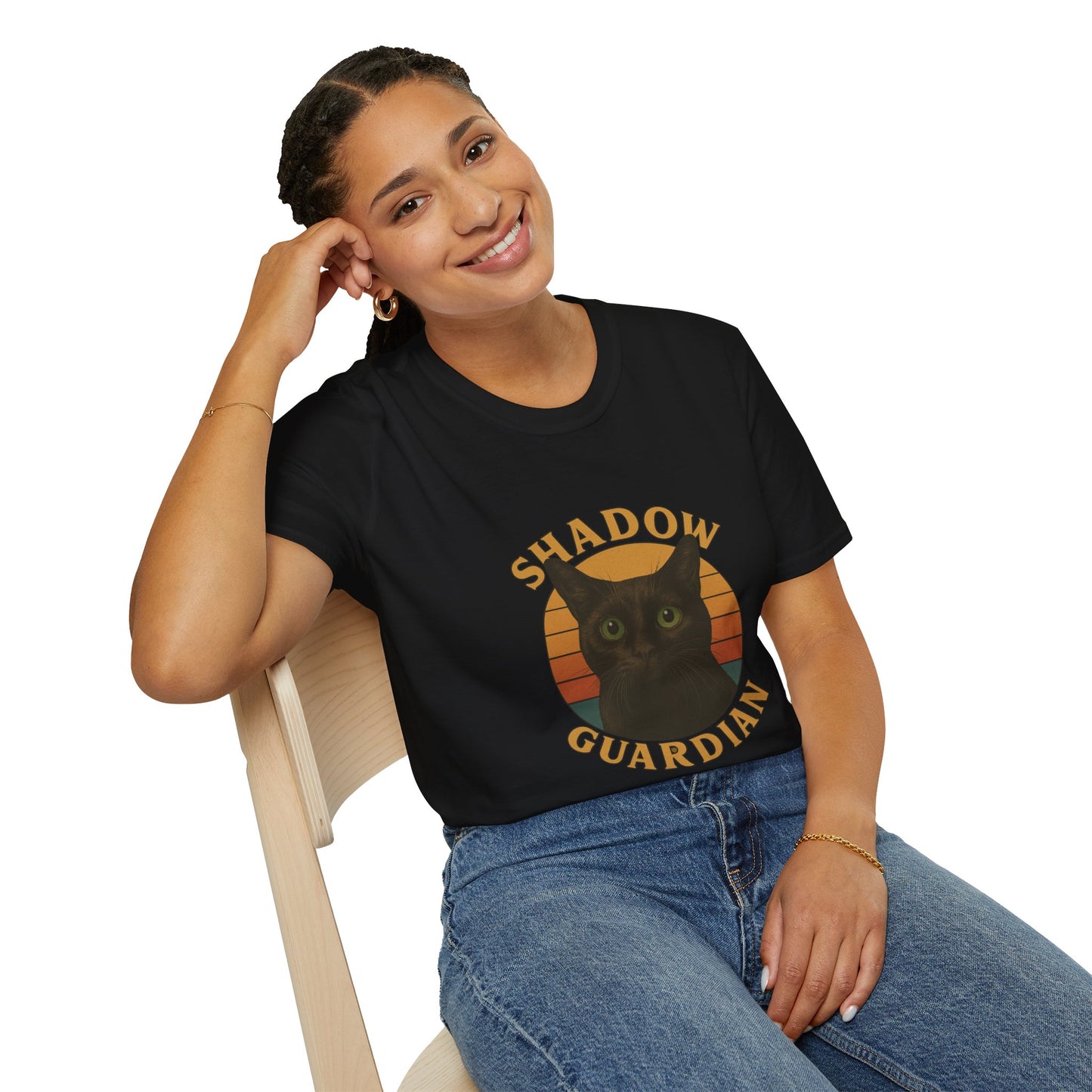Shadow Guardian ,Black Cat T-Shirt | Perfect Gift for Cat Lovers, Halloween, Cozy Wear, Pet Enthusiasts, Unisex Style