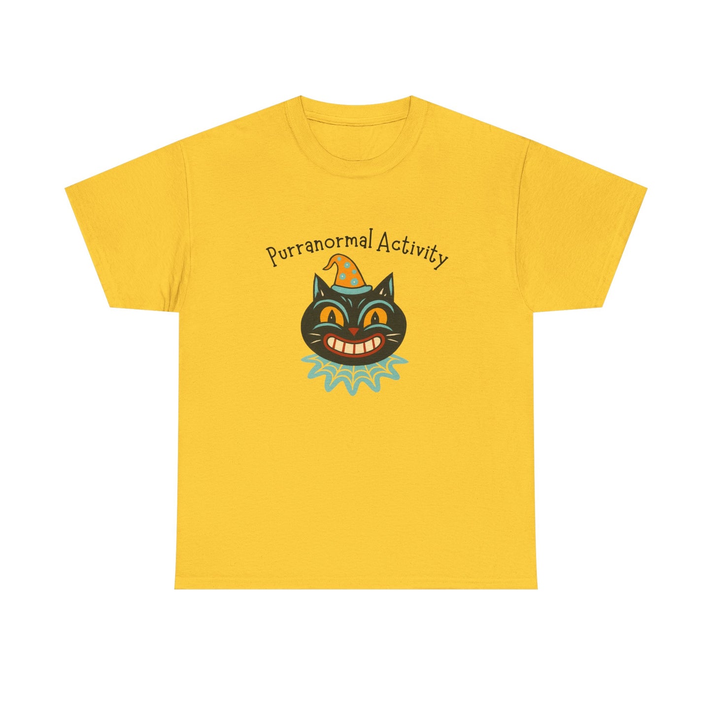 Vintage Black Cat T-Shirt , Purranormal Activity Retro Halloween Tee