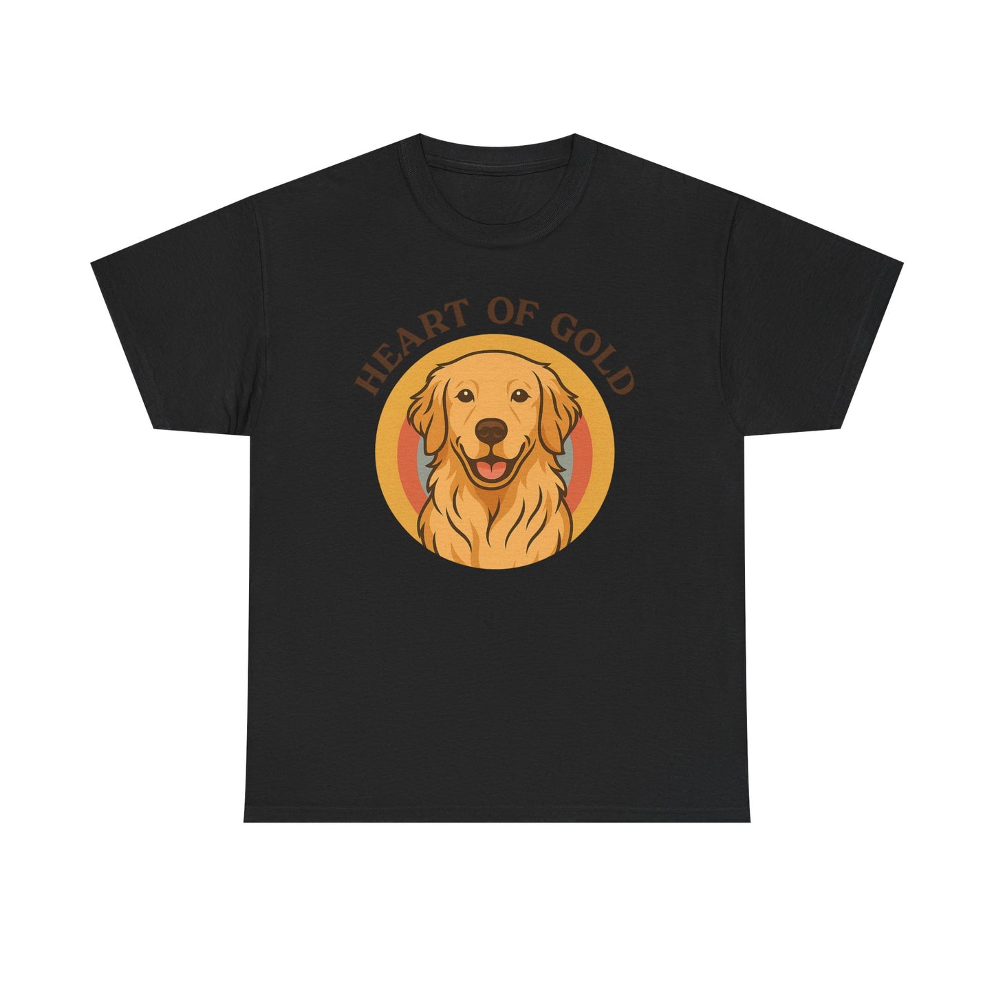 Golden Retriever, Heart of Gold Dog Tee - Unisex Heavy Cotton T-Shirt, Pet Lover Gift, Animal Lover Apparel, Golden Retriever Shirt,