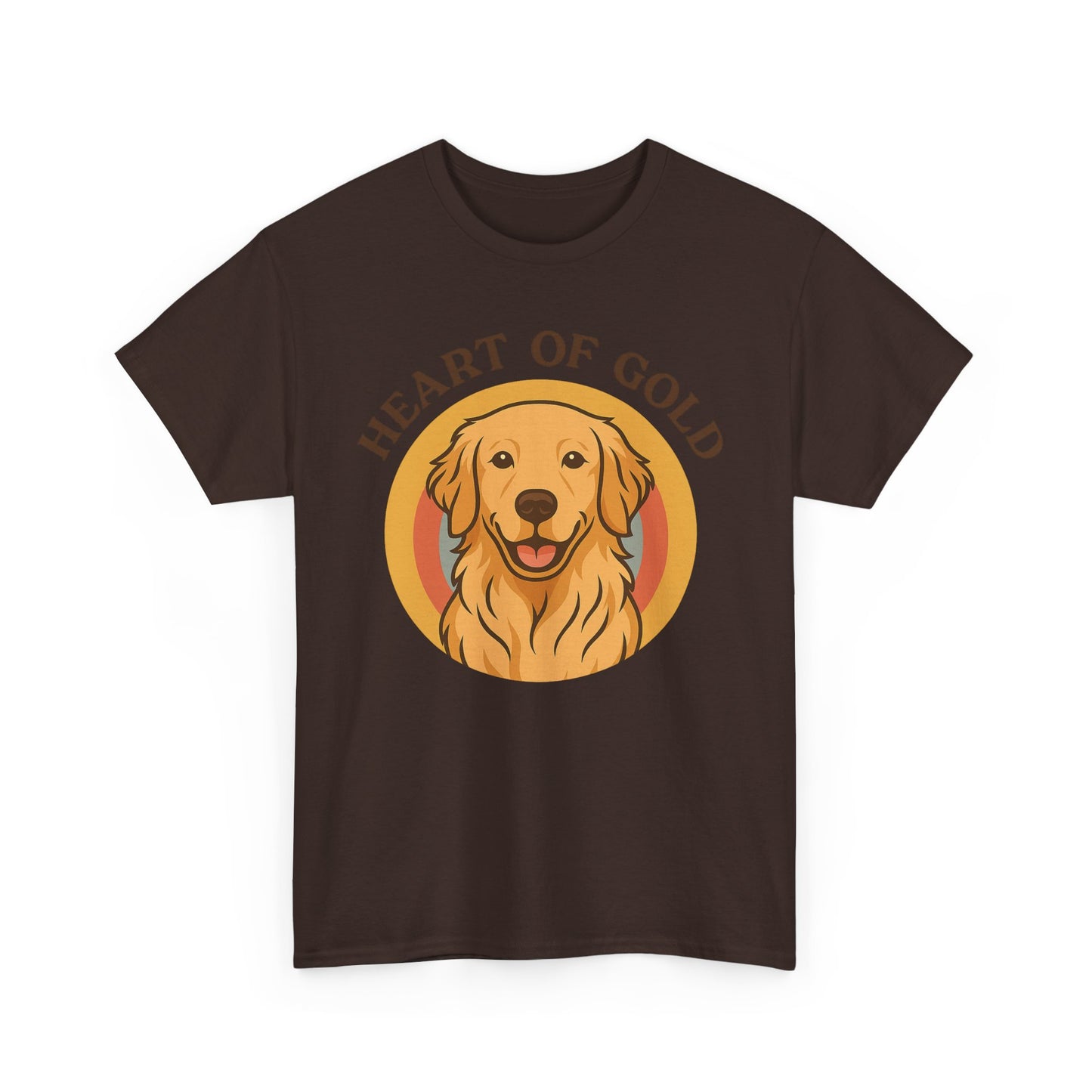 Golden Retriever, Heart of Gold Dog Tee - Unisex Heavy Cotton T-Shirt, Pet Lover Gift, Animal Lover Apparel, Golden Retriever Shirt,