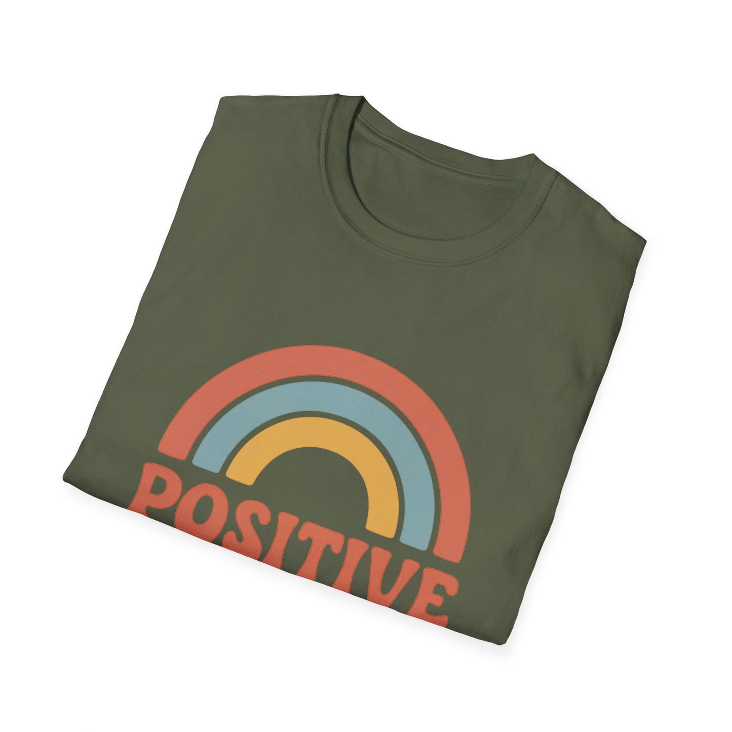 Retro "Positive Vibes" Rainbow Unisex , Graphic Tee