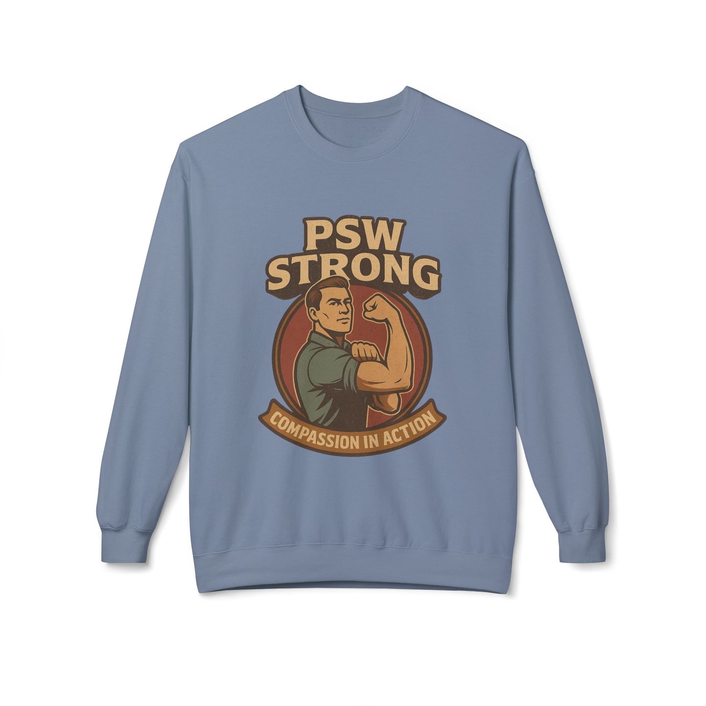 PSW Strong Compassion Crewneck Sweatshirt | Motivational Apparel, Gift for Fitness Lovers, Sportswear, Casual Wear, Inspirational Clothing