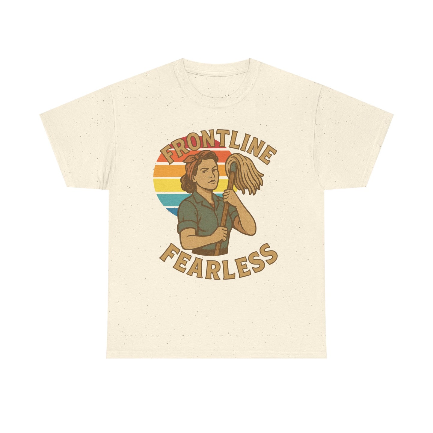 Fearless Frontline Unisex Heavy Cotton Tee, Inspirational T-Shirt, Women's Empowerment Shirt, Everyday Comfort Wear, Gift for Heroes