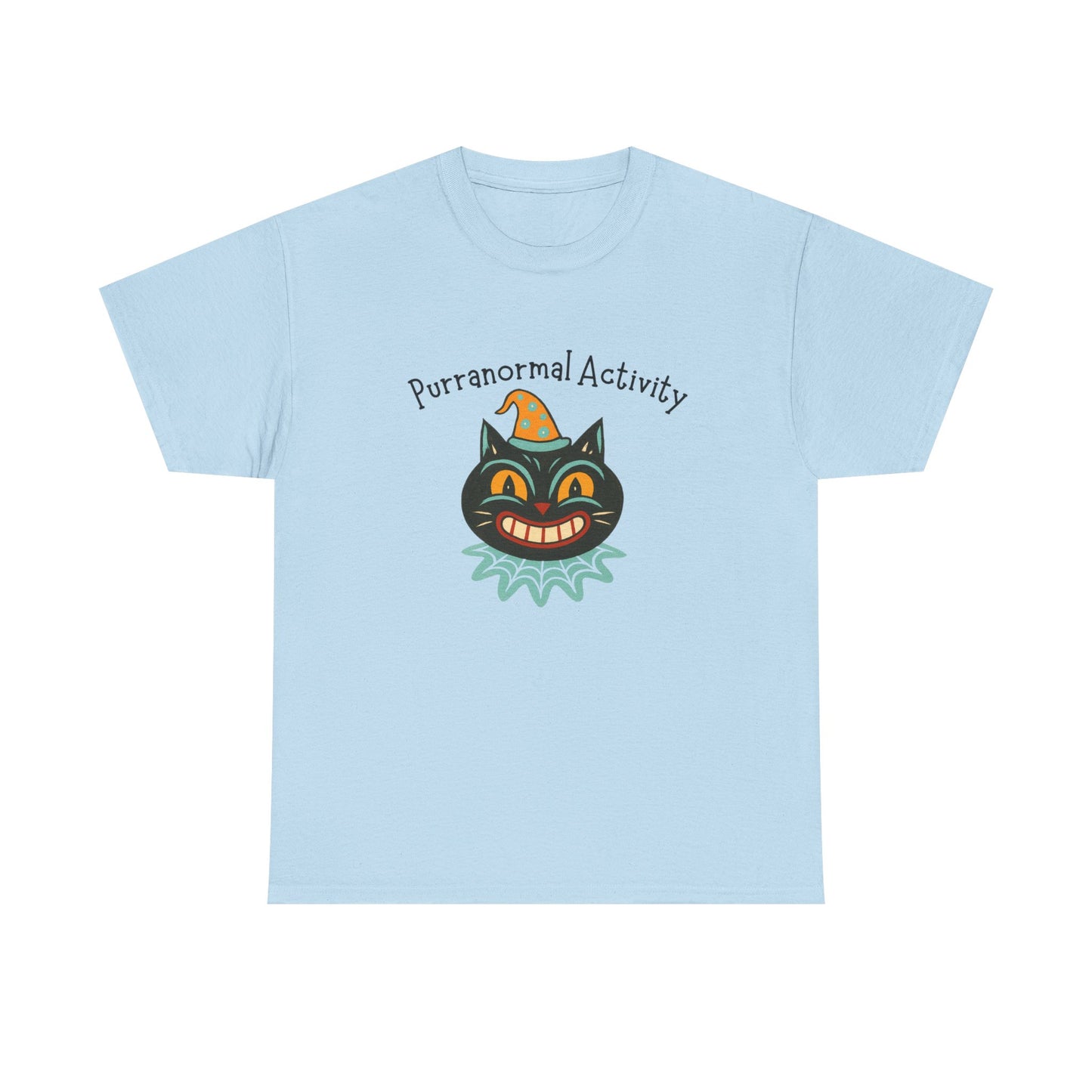 Vintage Black Cat T-Shirt , Purranormal Activity Retro Halloween Tee