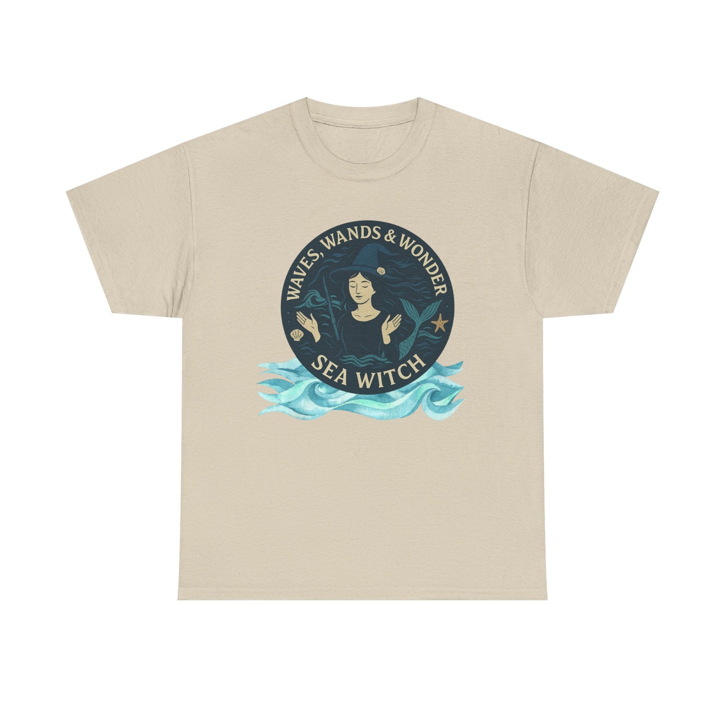 Sea Witch Unisex Tee, Ocean Sorceress T-shirt, Moonwoven by Luna, Sea Witch Shirt, Beach Goth Tee, Sea Witch Gift, Heavy Cotton Tshirt