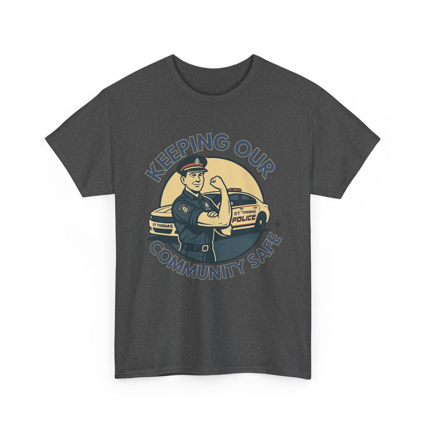 St. Thomas Police, Community Safety Tee, Unisex Cotton Tee, Police Support Shirt, Law Enforcement Gift, Gratitude Apparel