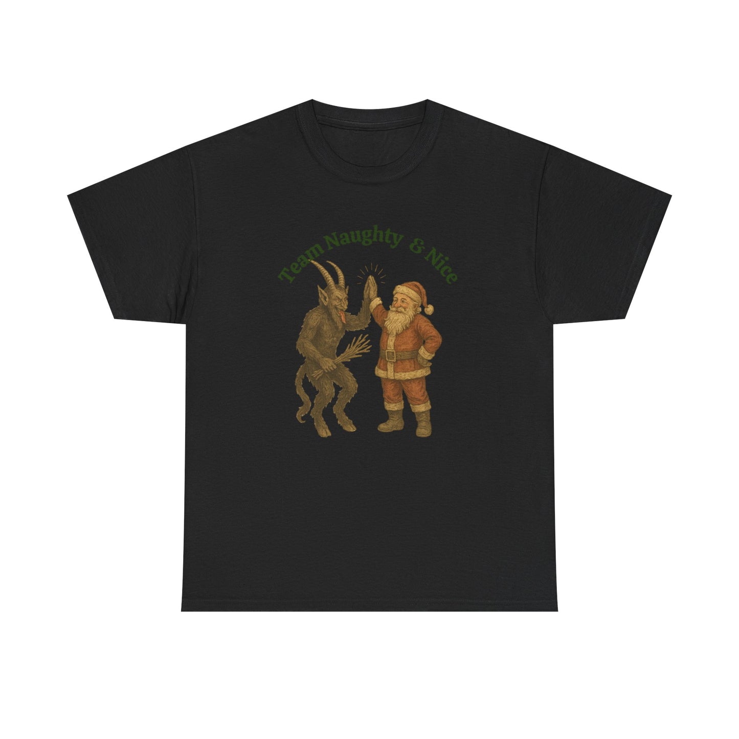 Naughty or Nice, Santa & Krampus High Five Holiday t-shirt!