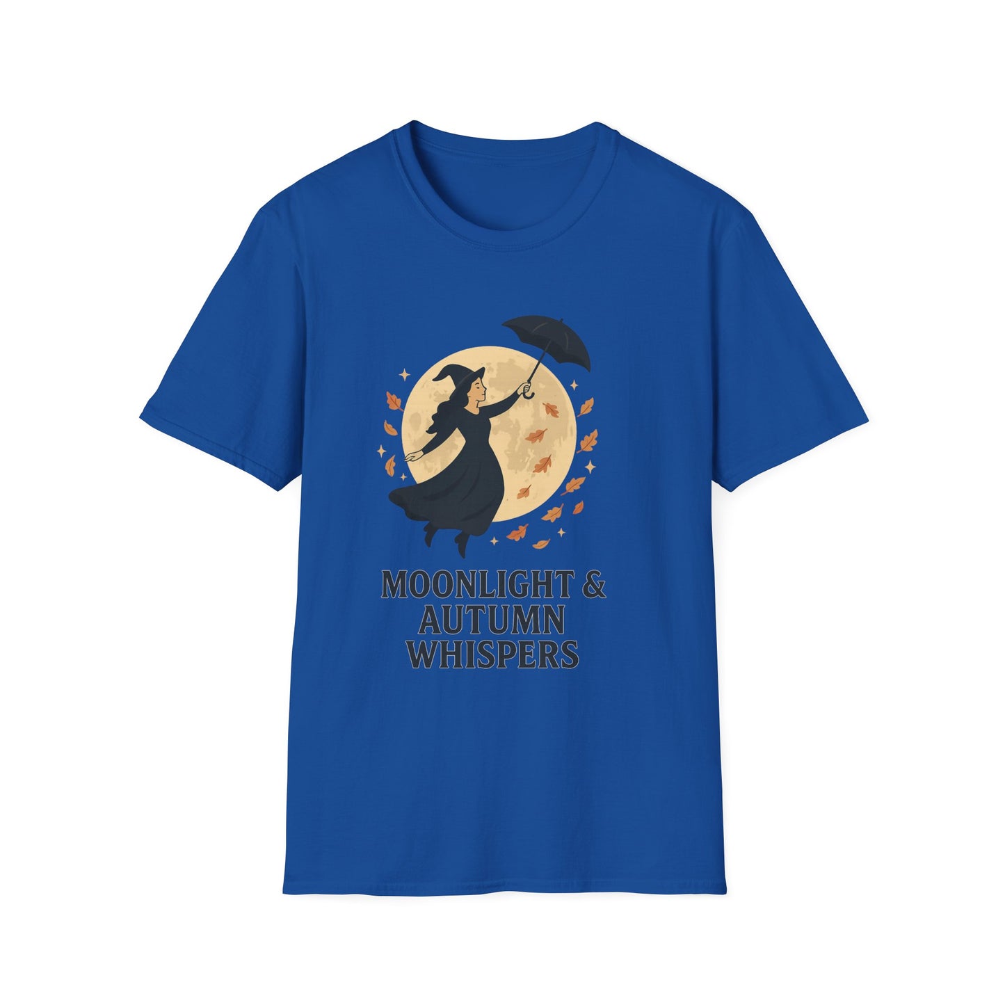Moonlight & Autumn Whispers T-Shirt, Fall Fashion, Witch Theme Tee, Spooky Season Gift, Cozy Casual Wear, Halloween Outfit