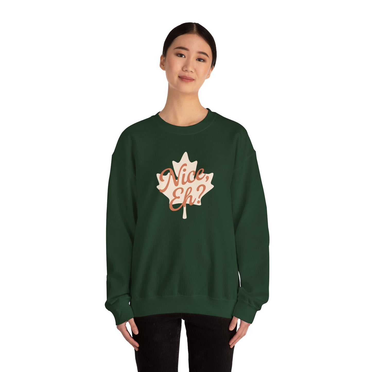 Chill Canadian Sweatshirt, Nice , Eh With Canadian leaf, Moonwoven by Luna, Unisex Crewneck, Warm Pullover, Cozy Jumper, Maple Leaf Sweater,
