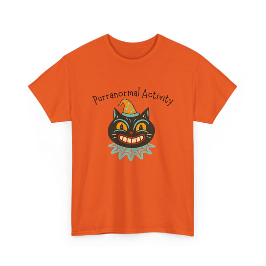 Vintage Black Cat T-Shirt , Purranormal Activity Retro Halloween Tee