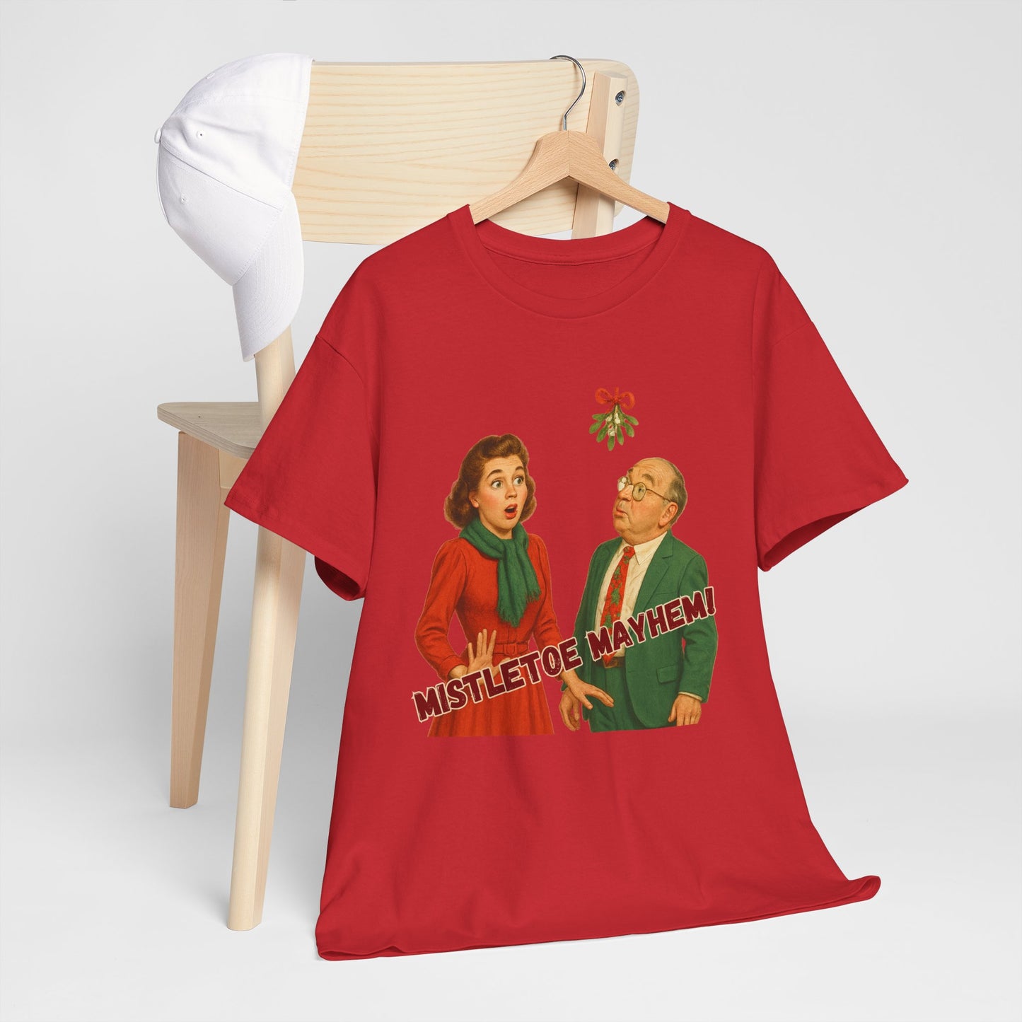 Mistletoe Mayhem, vintage inspired Christmas t-shirt