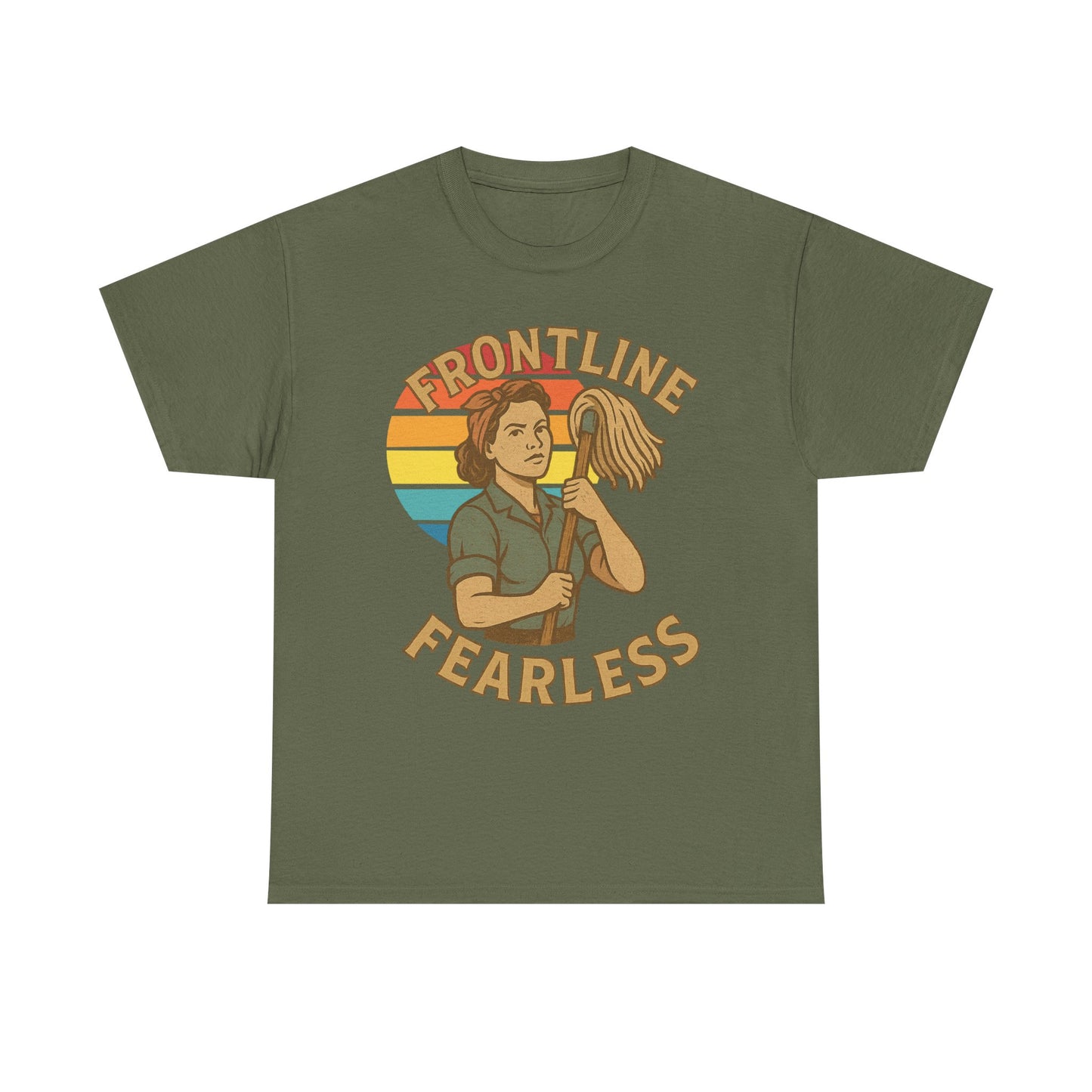 Fearless Frontline Unisex Heavy Cotton Tee, Inspirational T-Shirt, Women's Empowerment Shirt, Everyday Comfort Wear, Gift for Heroes
