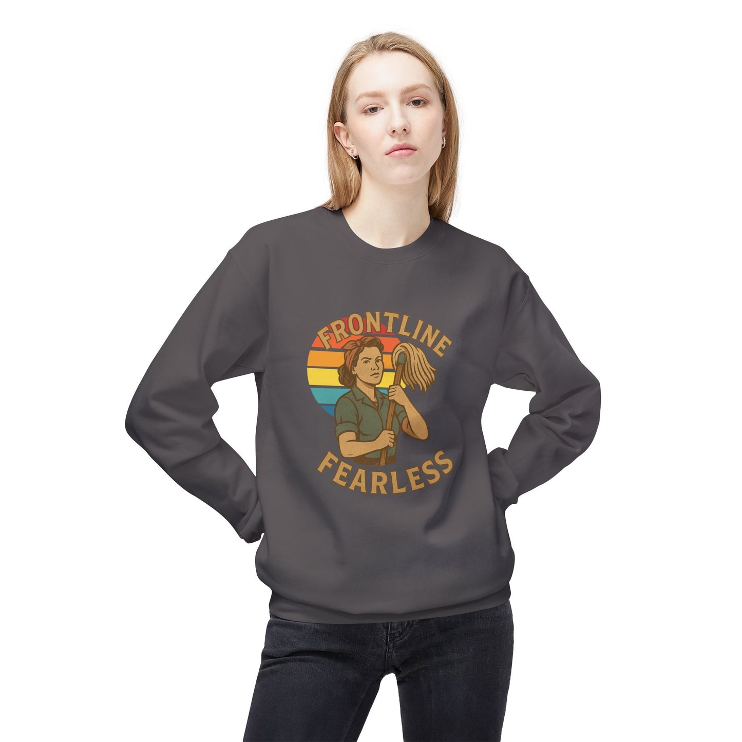 Fearless Frontline Crewneck Sweatshirt - Support Healthcare Workers, Inspirational, Cozy Gift, Casual Wear, Everyday Comfort