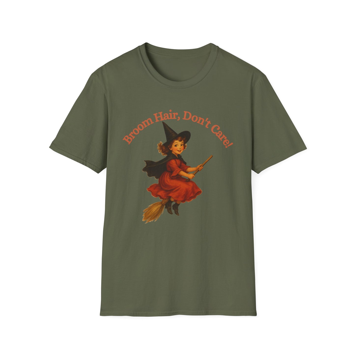 Witchy T-Shirt: Broom Hair, Don't Care | Halloween Apparel, Spooky Gift, Unisex Tee, Witch Costume , designer Moonwoven by Luna