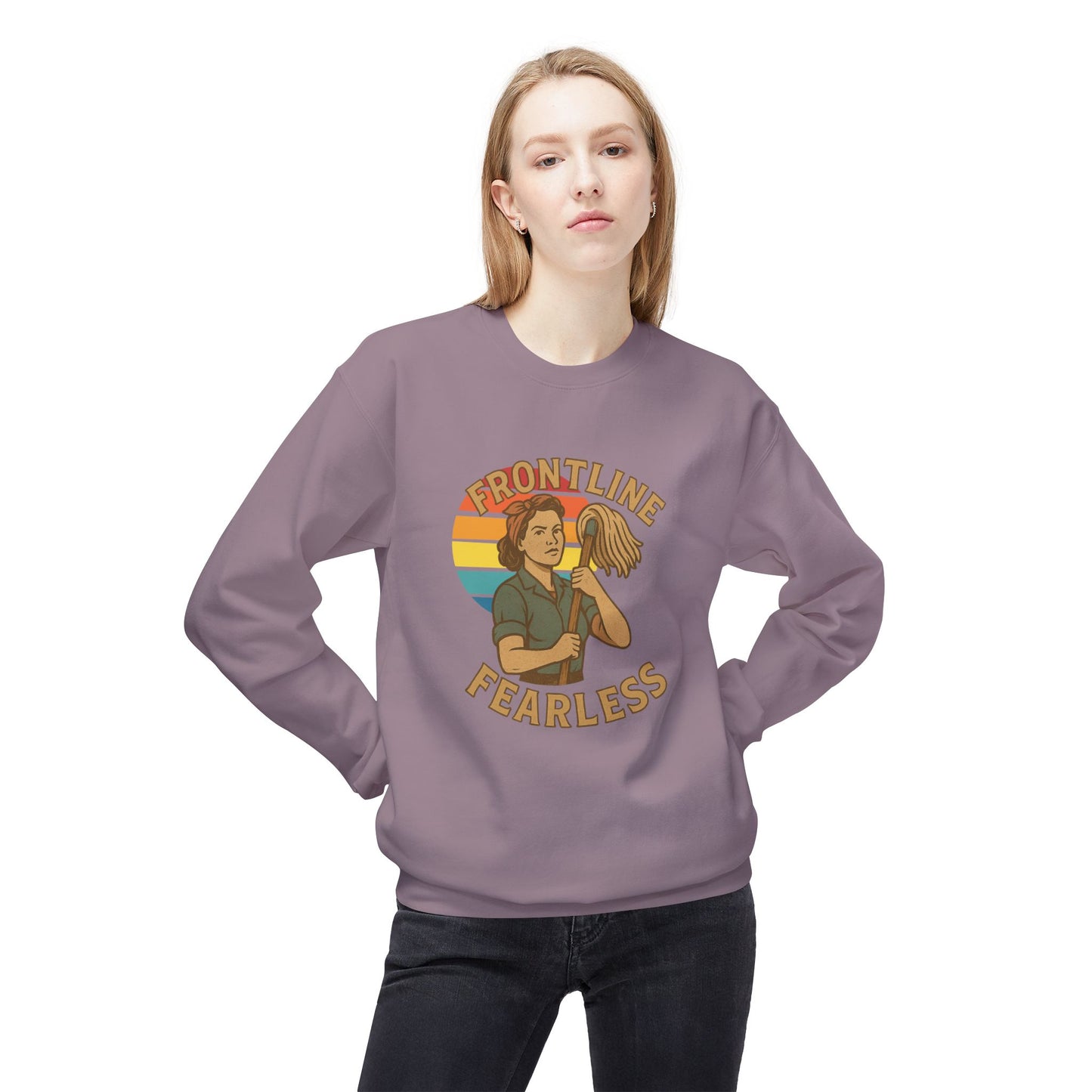 Fearless Frontline Crewneck Sweatshirt - Support Healthcare Workers, Inspirational, Cozy Gift, Casual Wear, Everyday Comfort