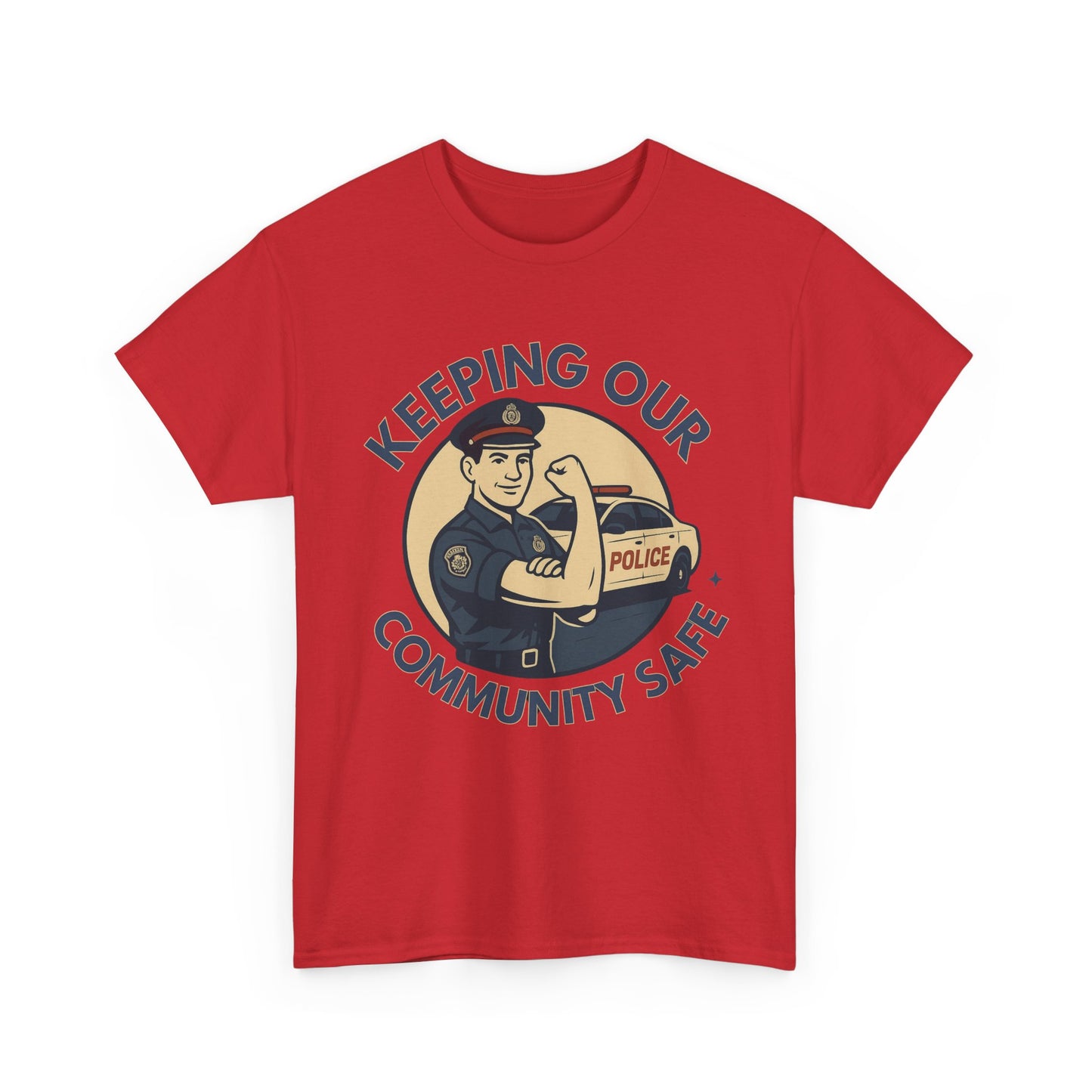 Male Police, Community Safety Tee - Unisex Heavy Cotton Shirt, Police Appreciation T-Shirt, Gift for Heroes, Casual Wear, Law Enforcement Support