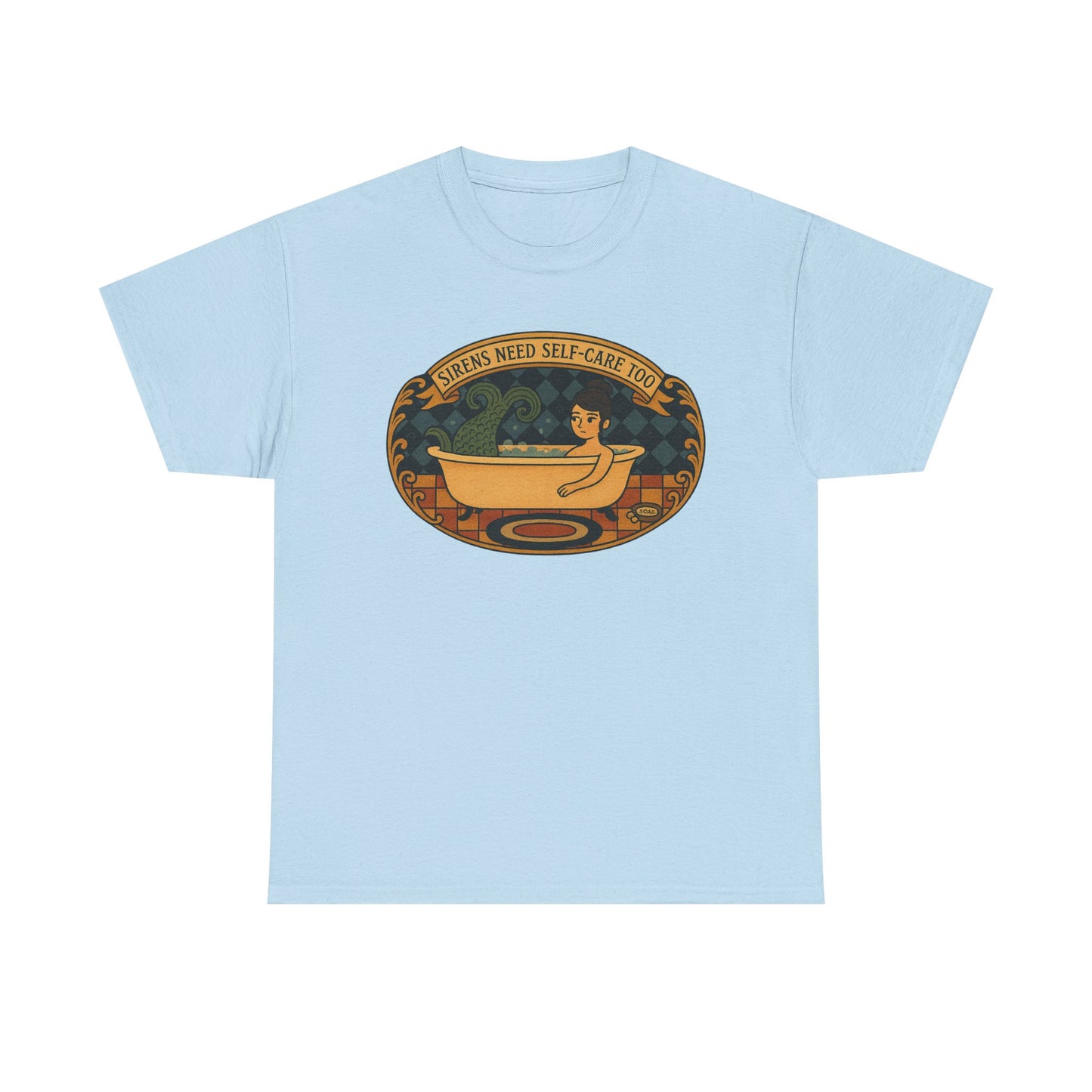 Sirens Need Self-Care too! Unisex Heavy Cotton Tee, Relaxation Gift, Spa Day Top, Casual Wear, Gift for Friends, Self-Care Reminder Shirt
