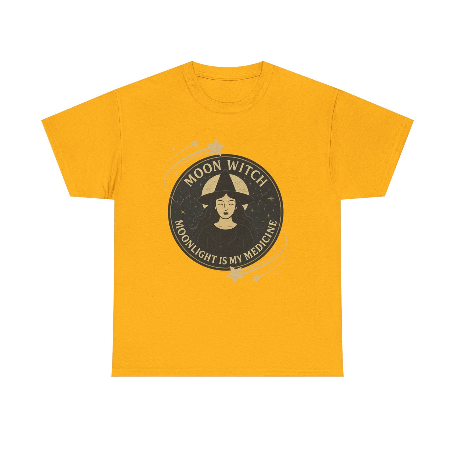 Moon Witch Heavy Cotton Tee | Perfect for Witchy Vibes, Gifts for Witch Lovers, Magical Occasions, Astrology Fashion, Witchy Apparel