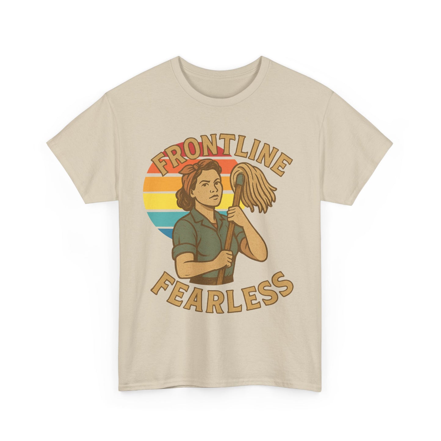 Fearless Frontline Unisex Heavy Cotton Tee, Inspirational T-Shirt, Women's Empowerment Shirt, Everyday Comfort Wear, Gift for Heroes