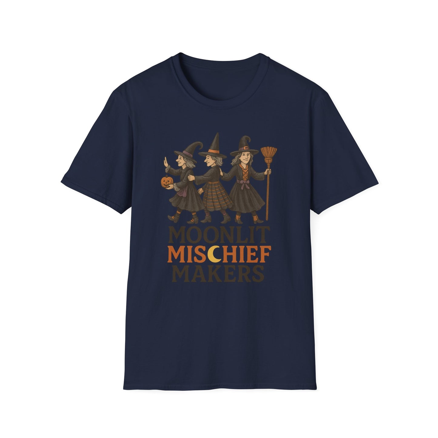 Moonlit Mischief Makers T-Shirt | Halloween, Witch Costume Tee, Unisex Graphic Shirt, Cute Halloween Outfit, Fall Fashion