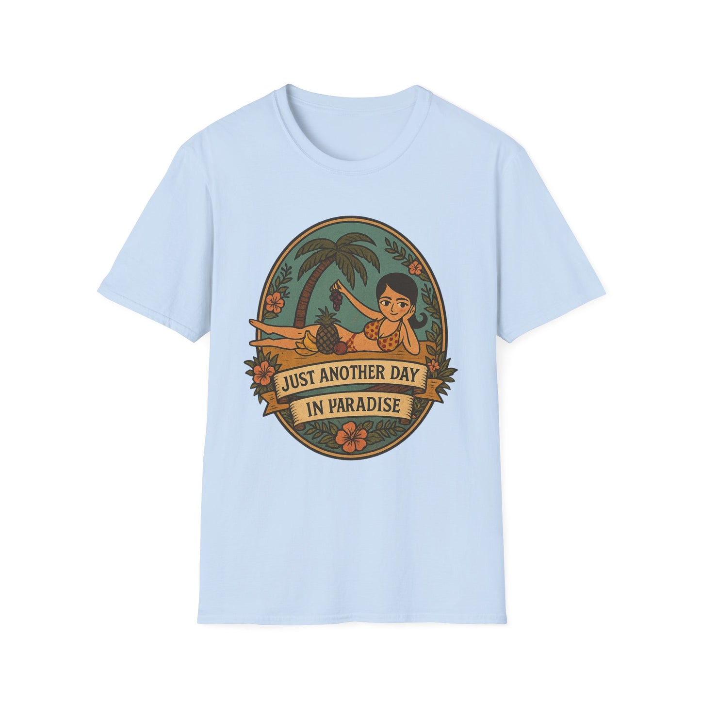 Original Art turned t-shirt, Just Another Day in Paradise Tee | Summer Vibe T-Shirt, Beachwear, Vacation Shirt, Gift for Her, Relaxed Fit