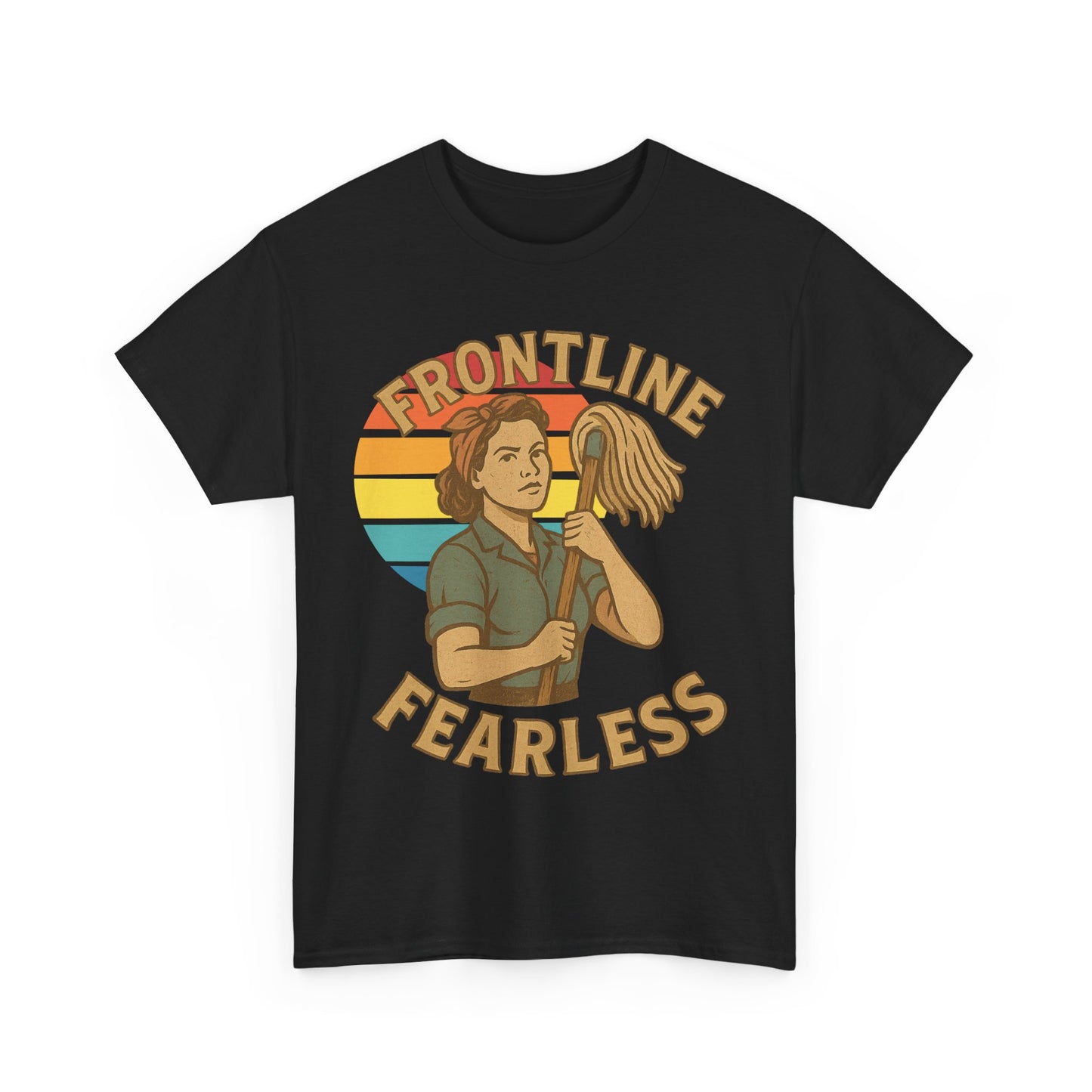 Fearless Frontline Unisex Heavy Cotton Tee, Inspirational T-Shirt, Women's Empowerment Shirt, Everyday Comfort Wear, Gift for Heroes