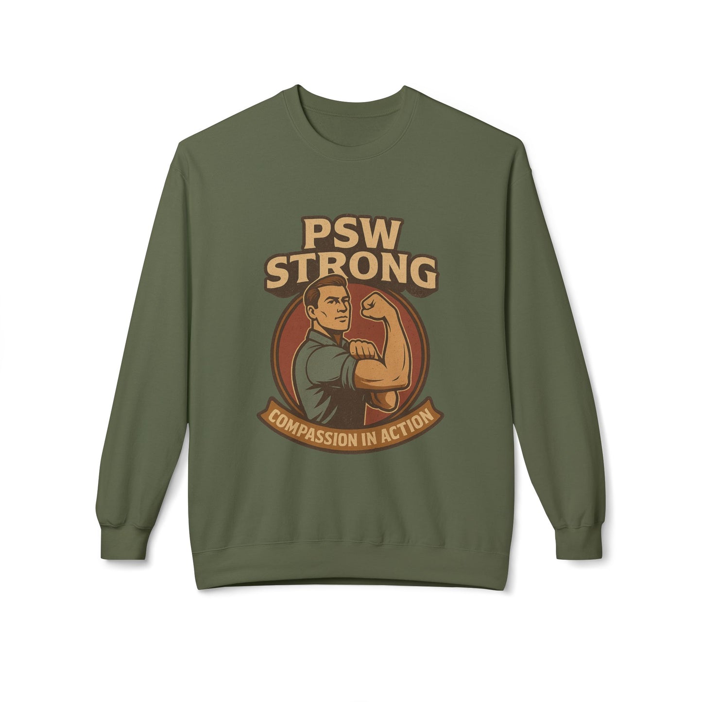 PSW Strong Compassion Crewneck Sweatshirt | Motivational Apparel, Gift for Fitness Lovers, Sportswear, Casual Wear, Inspirational Clothing