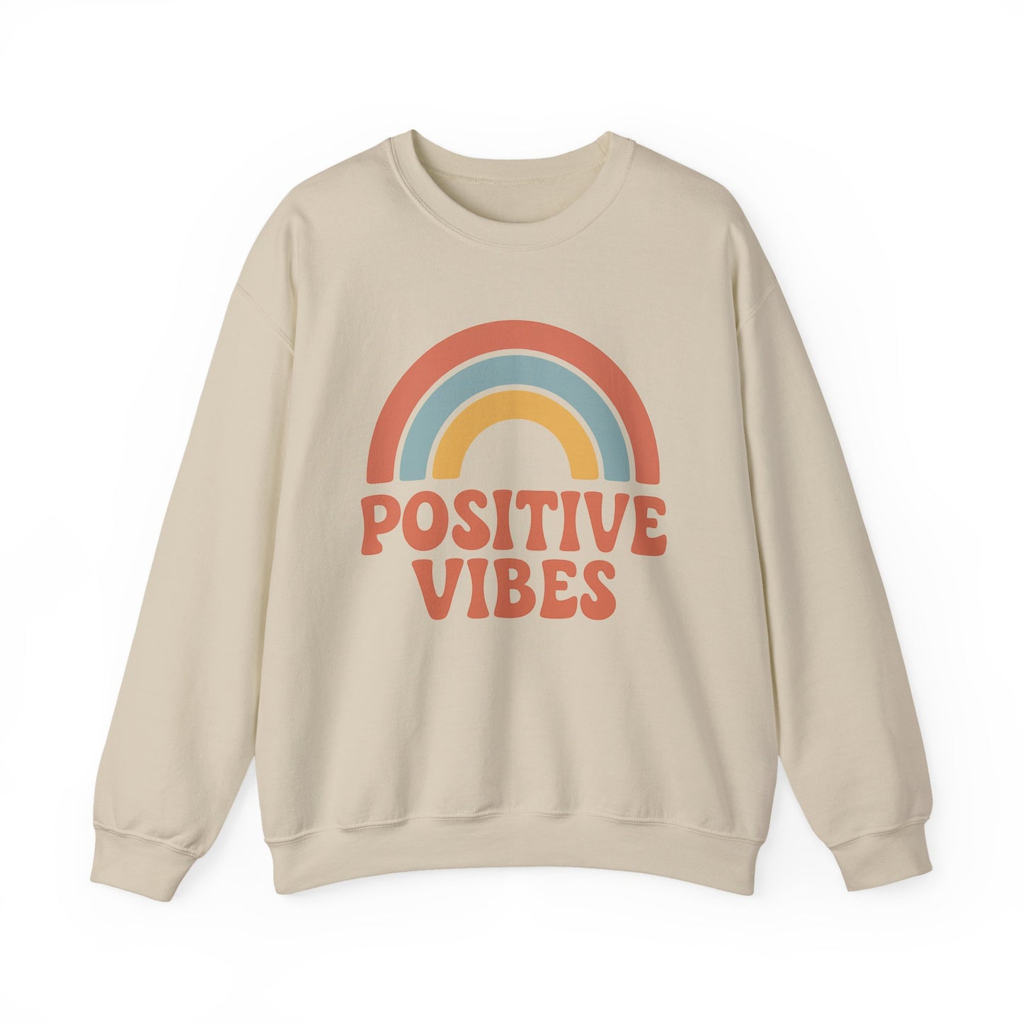 Positive Vibes, Retro Crewneck Sweater, Vintage style.