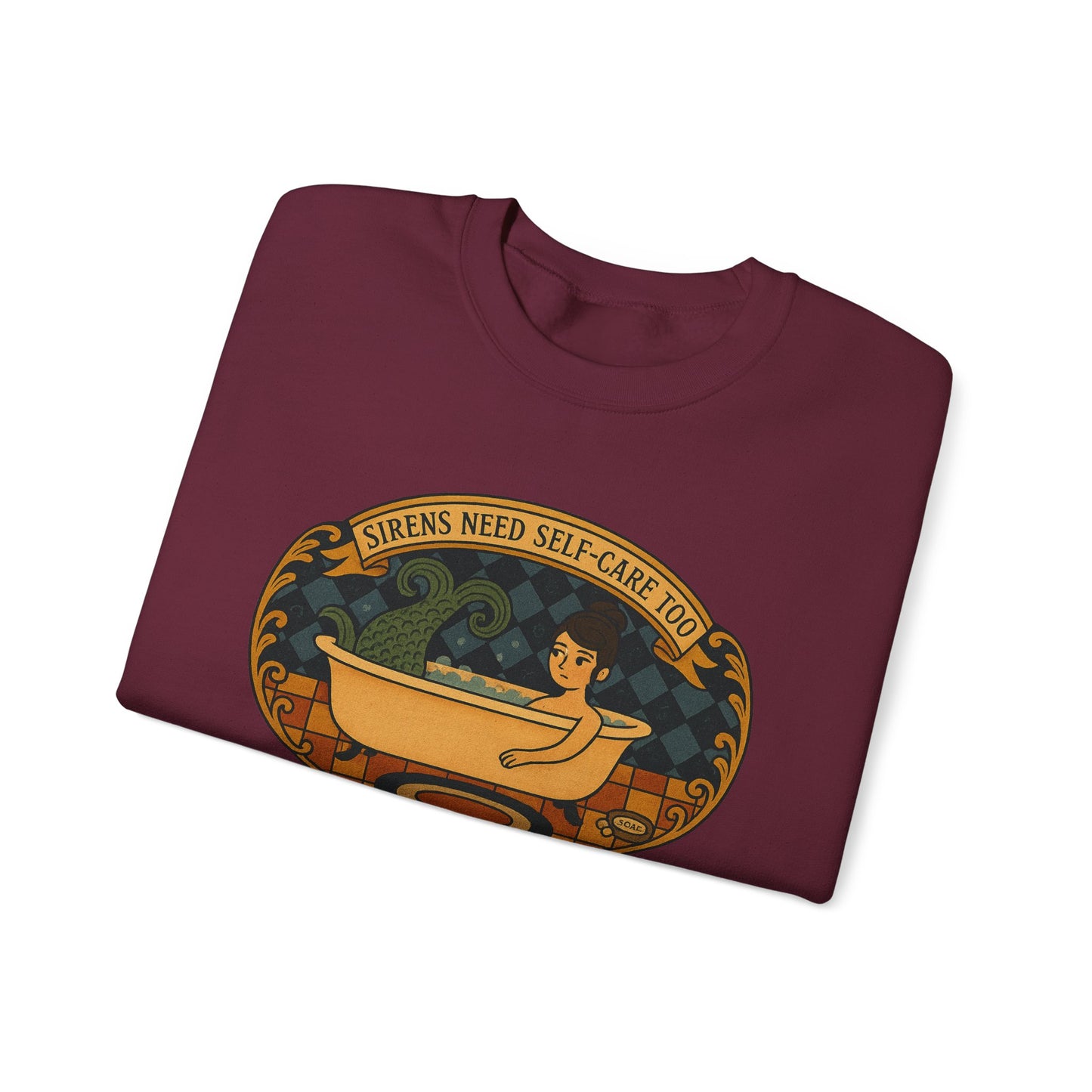 Sirens need Self-Care too , Crewneck Sweatshirt | Cozy Gift, Relaxation Apparel, Unisex Sweatshirt, Mindfulness Fashion, Self-Care Reminder