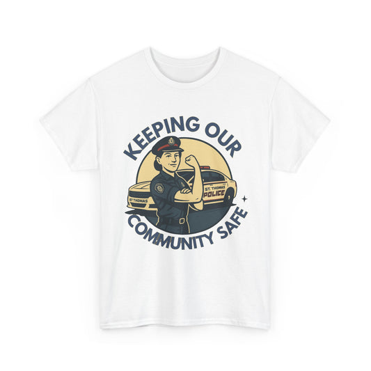 St. Thomas Police, Community Safety Tee - Unisex Cotton T-Shirt for Supporters, Police Appreciation, Everyday Wear, Gifts for Heroes, Fundraising Events