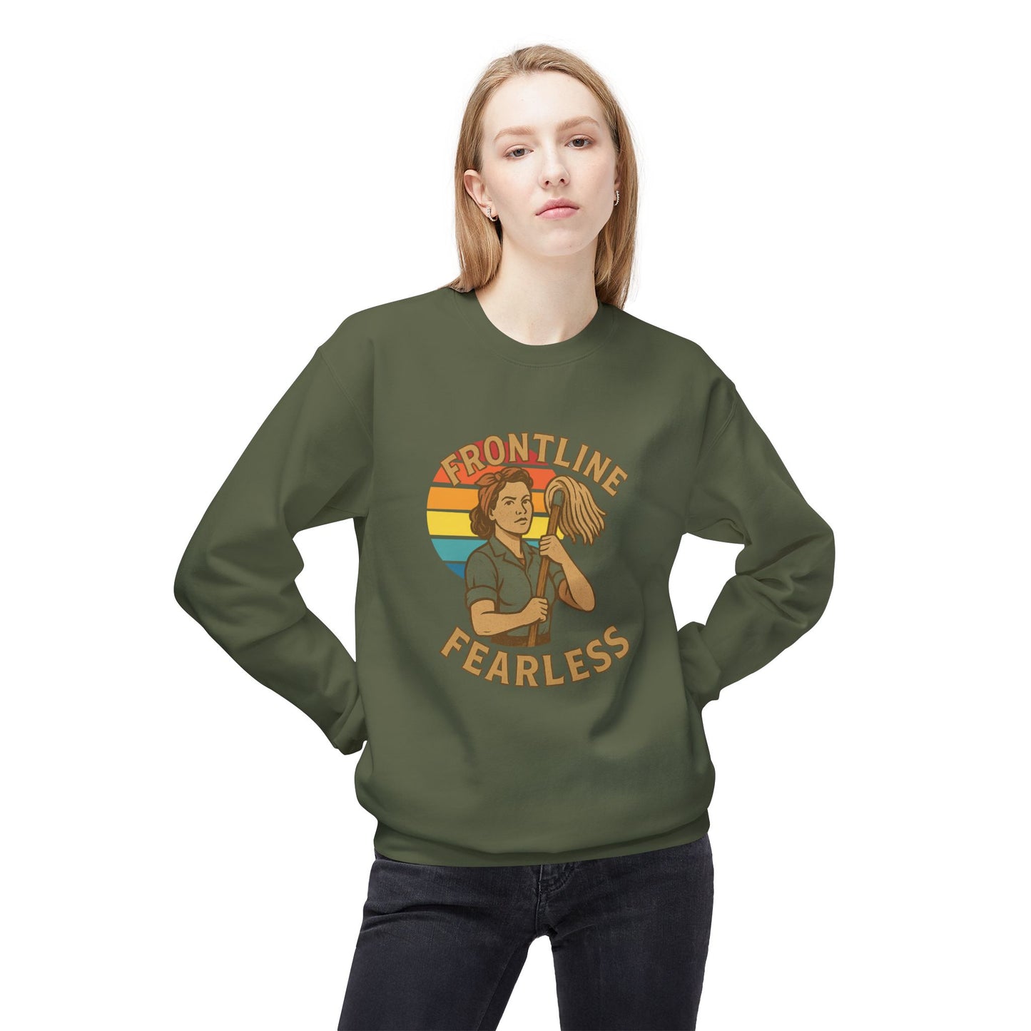 Fearless Frontline Crewneck Sweatshirt - Support Healthcare Workers, Inspirational, Cozy Gift, Casual Wear, Everyday Comfort