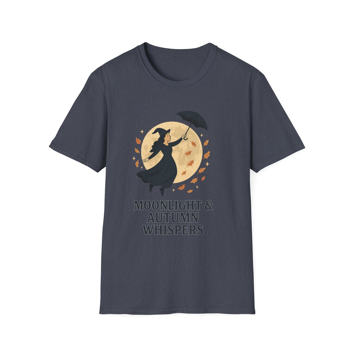 Moonlight & Autumn Whispers T-Shirt, Fall Fashion, Witch Theme Tee, Spooky Season Gift, Cozy Casual Wear, Halloween Outfit