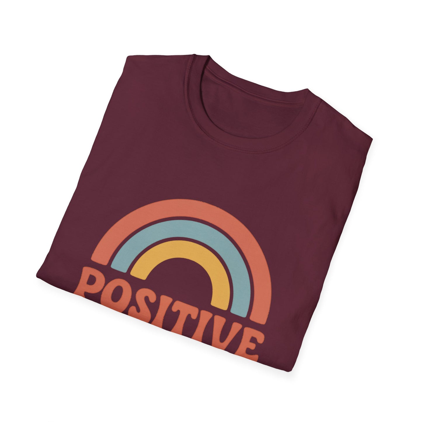 Retro "Positive Vibes" Rainbow Unisex , Graphic Tee